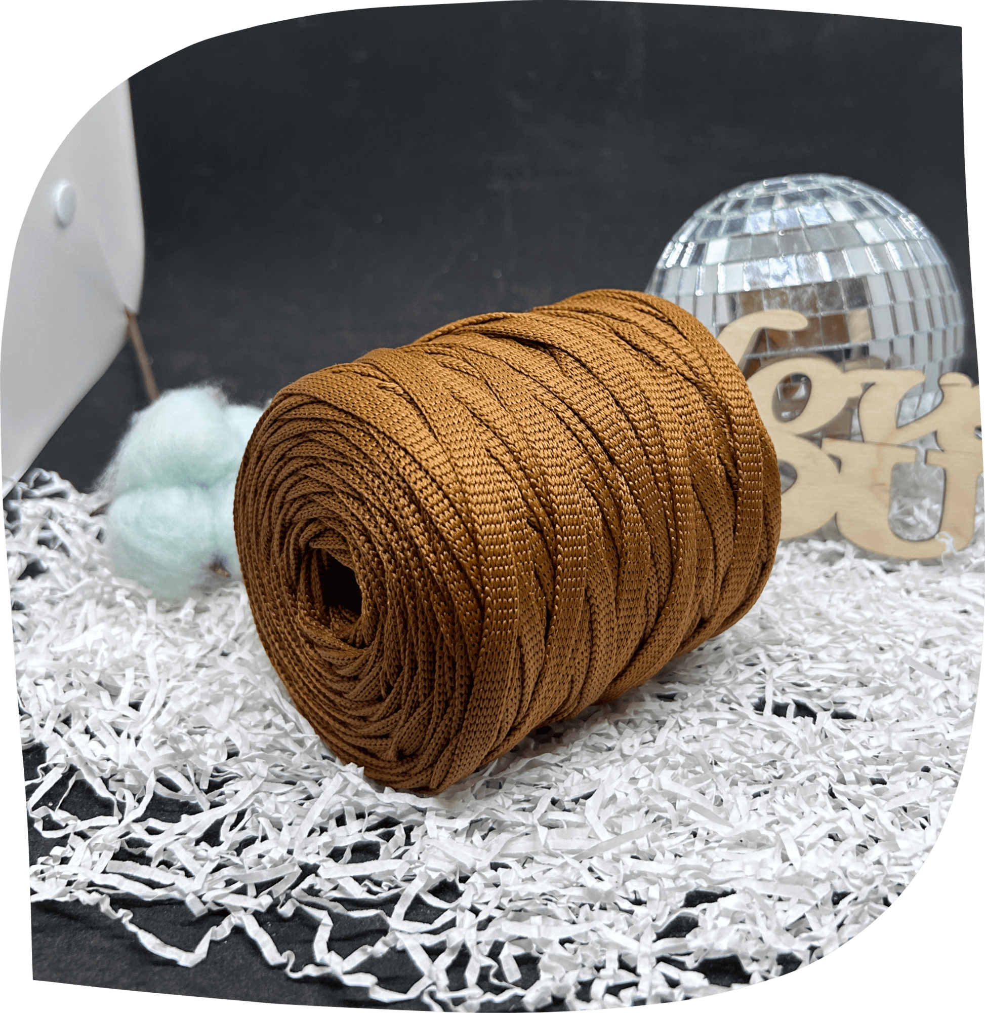 Шнур ПЭ вязаный плоский 7 мм, 200г, 60м,  4010 – бронза