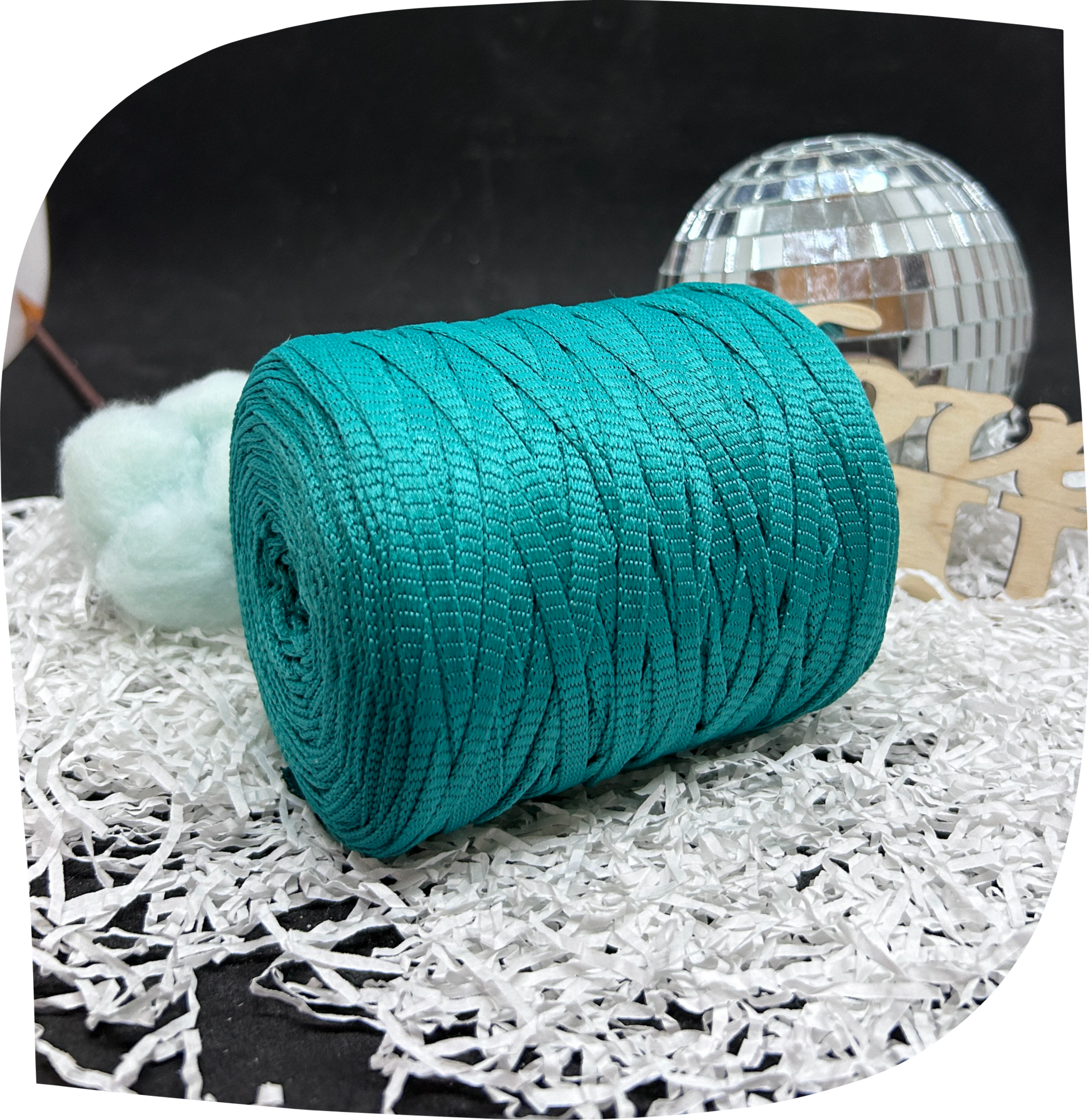 Шнур ПЭ вязаный плоский 5 мм, 200г, 140м,  3032 – светло-зеленый