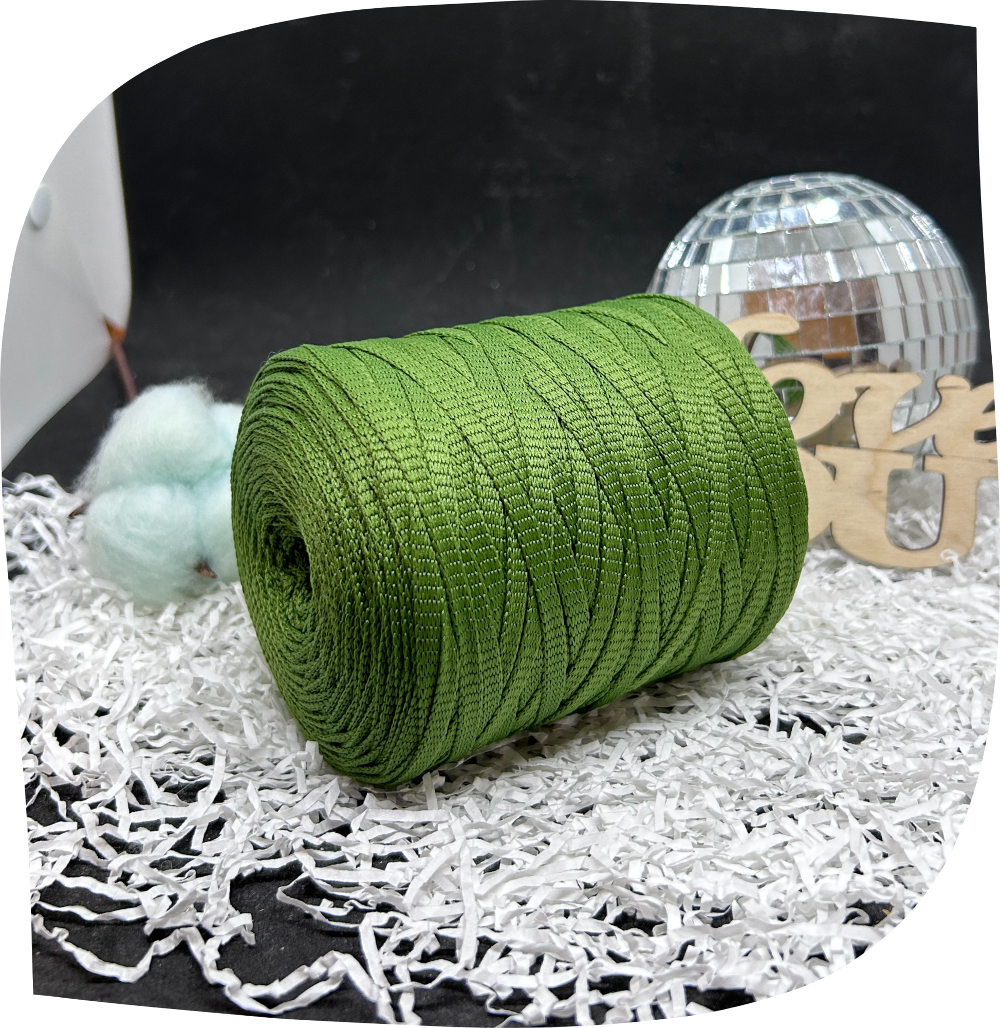 Шнур ПЭ вязаный плоский 5 мм, 200г, 140м,  3023 – хаки