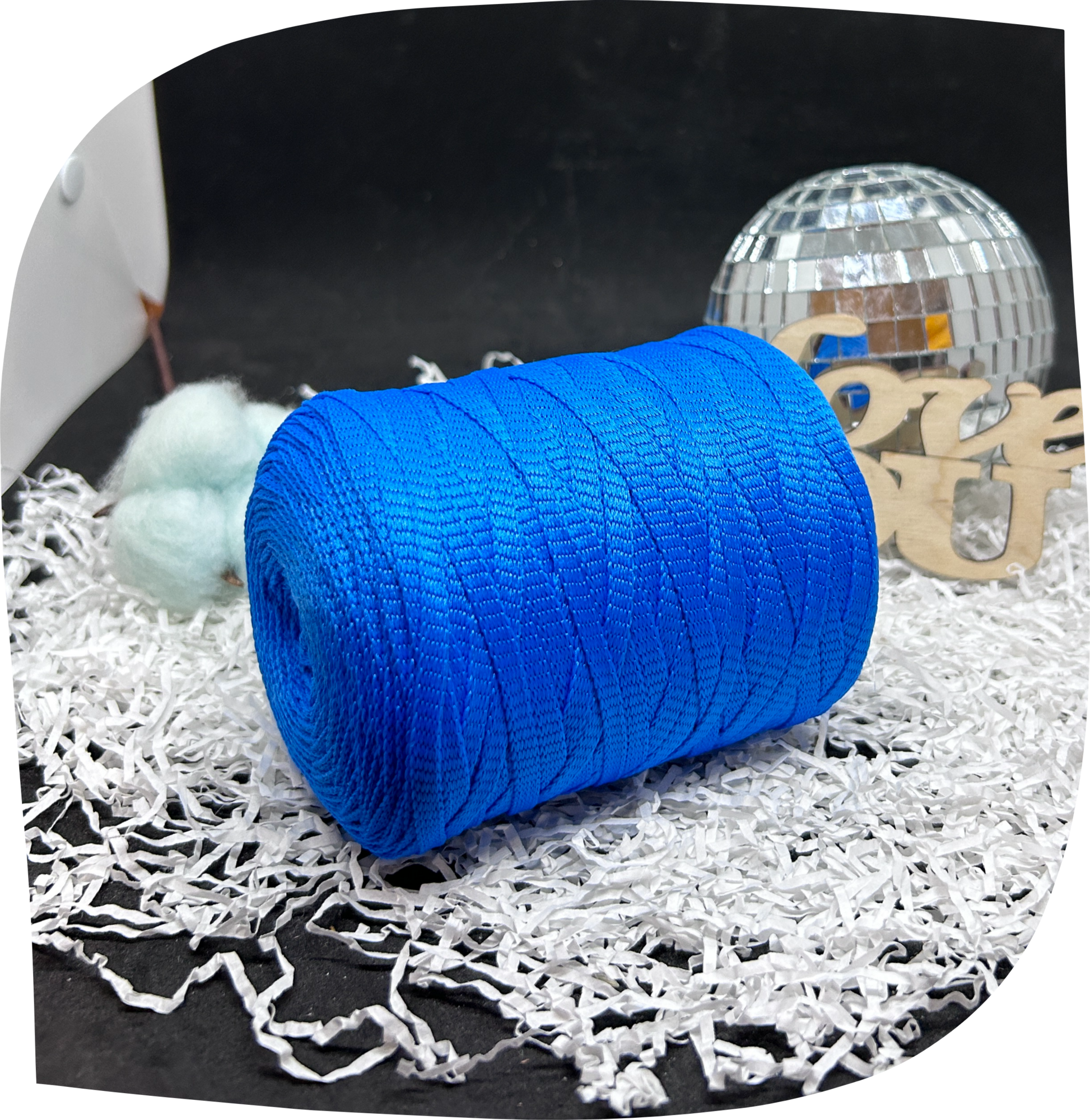 Шнур ПЭ вязаный плоский 5 мм, 200г, 140м,  3022 – бирюза