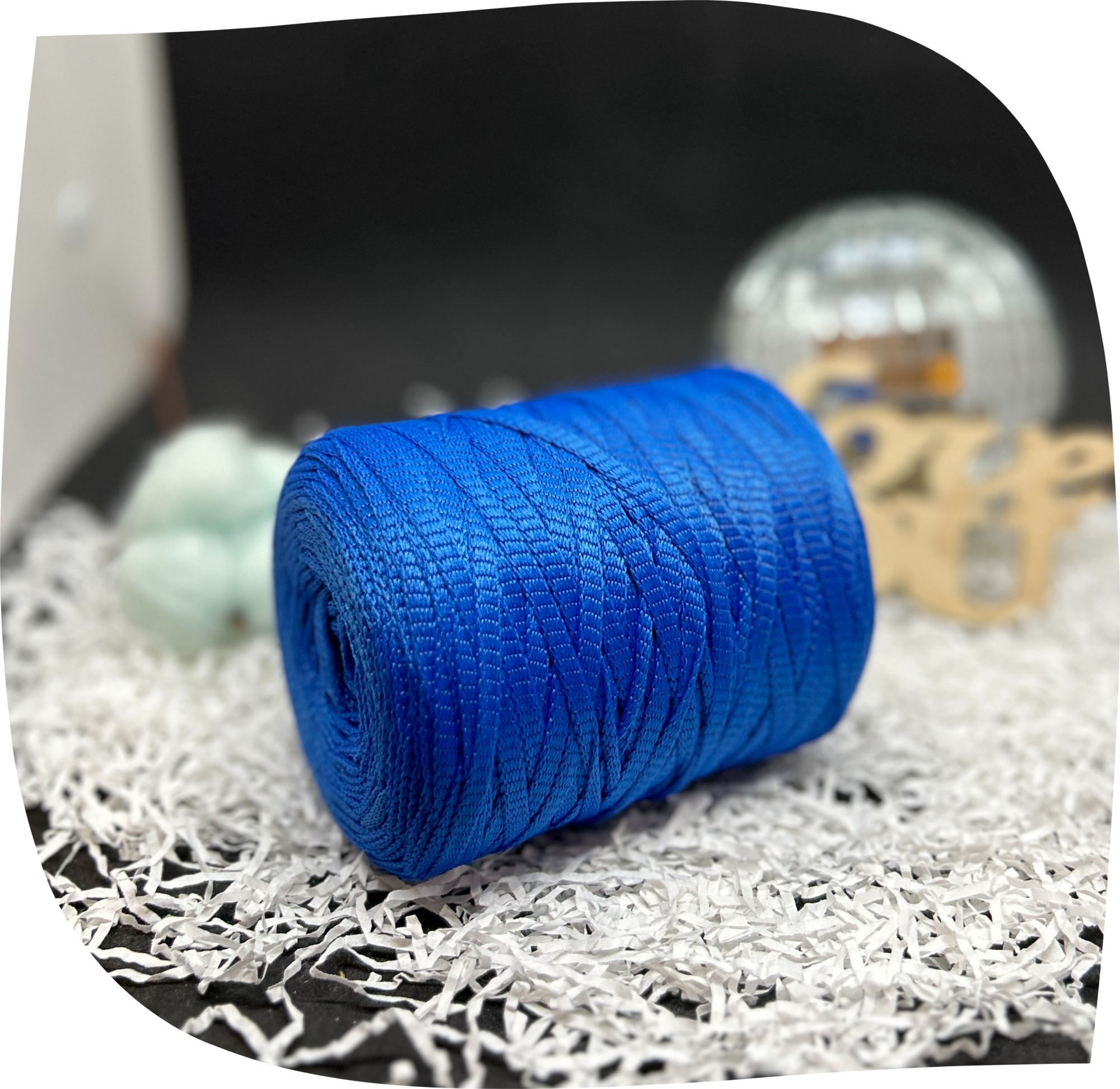 Шнур ПЭ вязаный плоский 5 мм, 200г, 140м,  3021 – василек