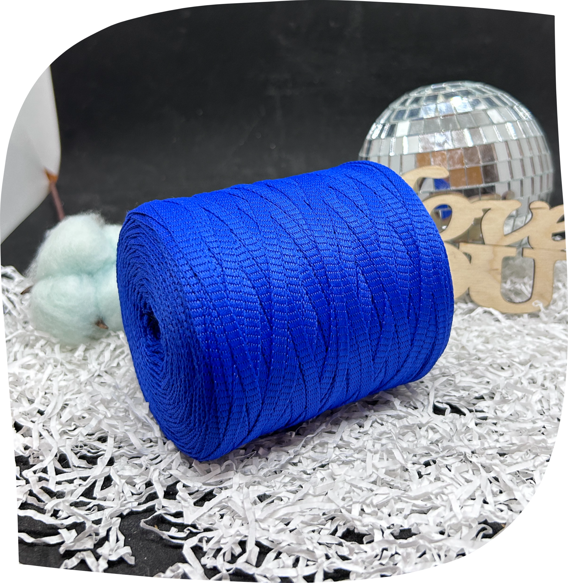 Шнур ПЭ вязаный плоский 5 мм, 200г, 140м,  3020 – синий