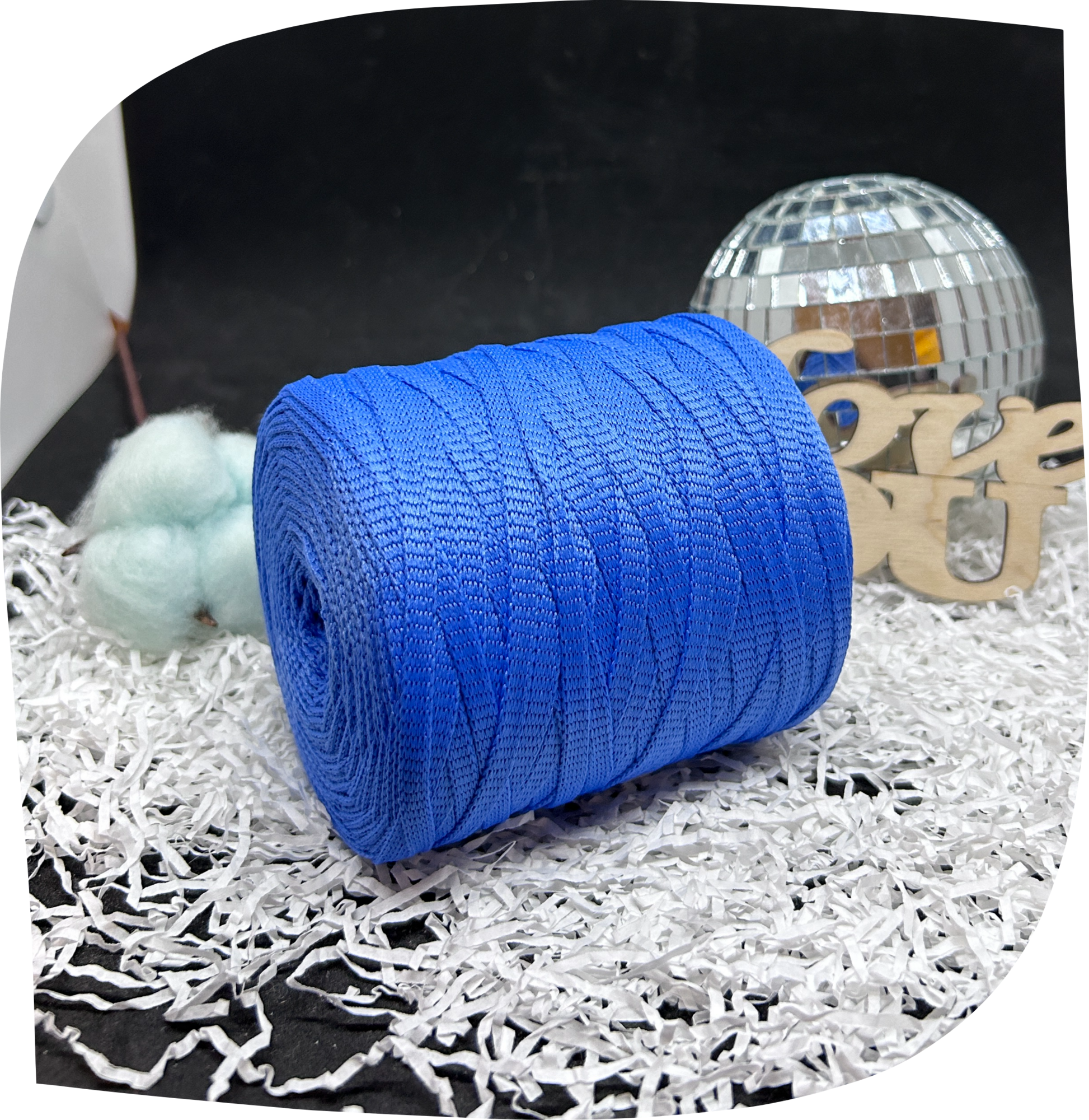 Шнур ПЭ вязаный плоский 5 мм, 200г, 140м,  3019 – голубой