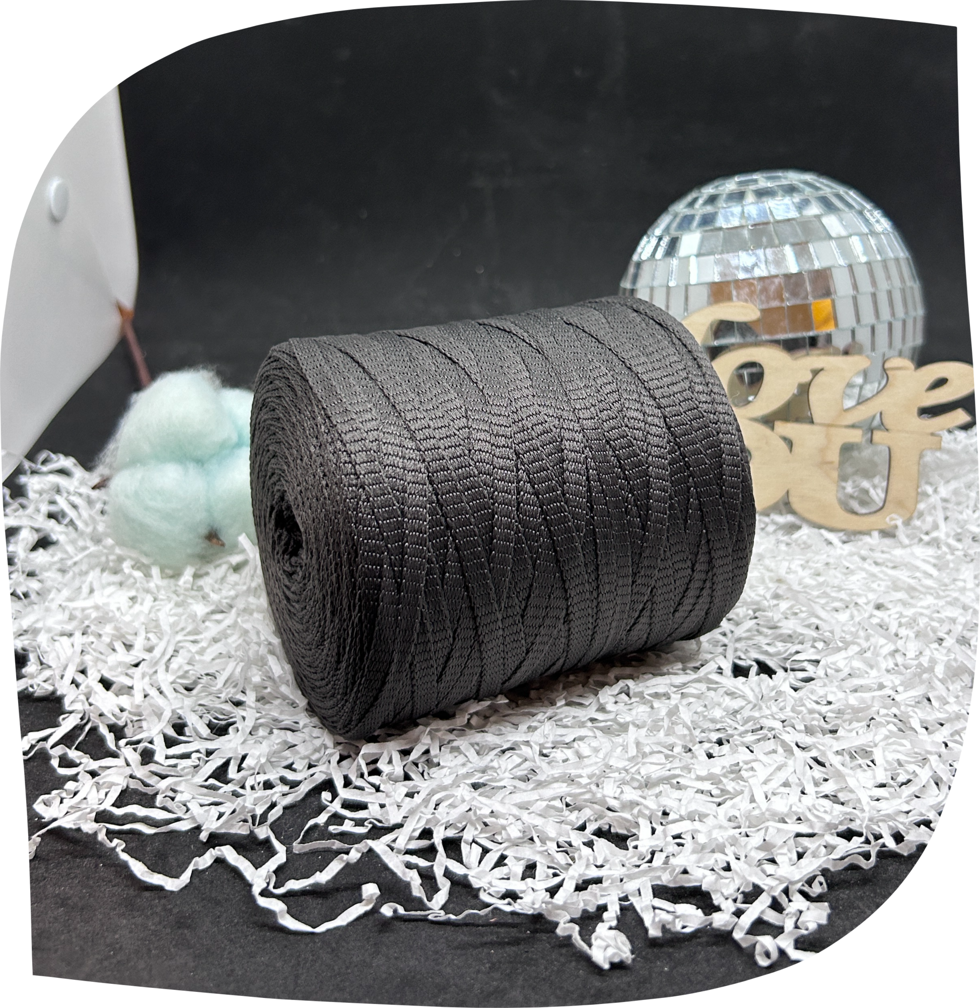 Шнур ПЭ вязаный плоский 5 мм, 200г, 140м,  3012 – темно-серый