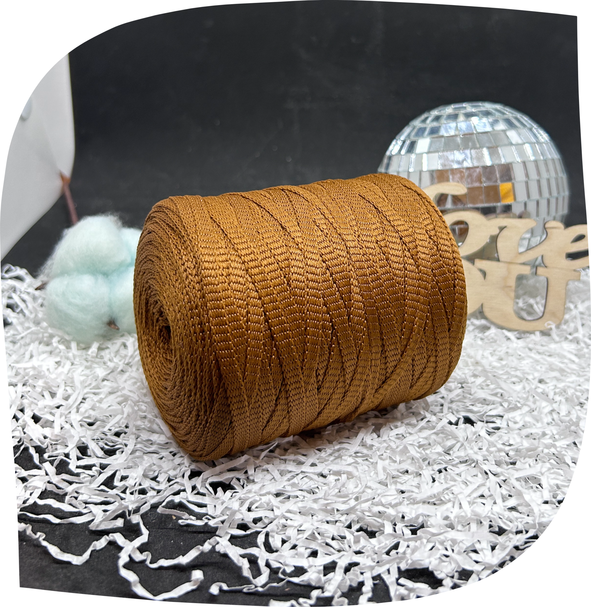 Шнур ПЭ вязаный плоский 5 мм, 200г, 140м,  3010 – бронза