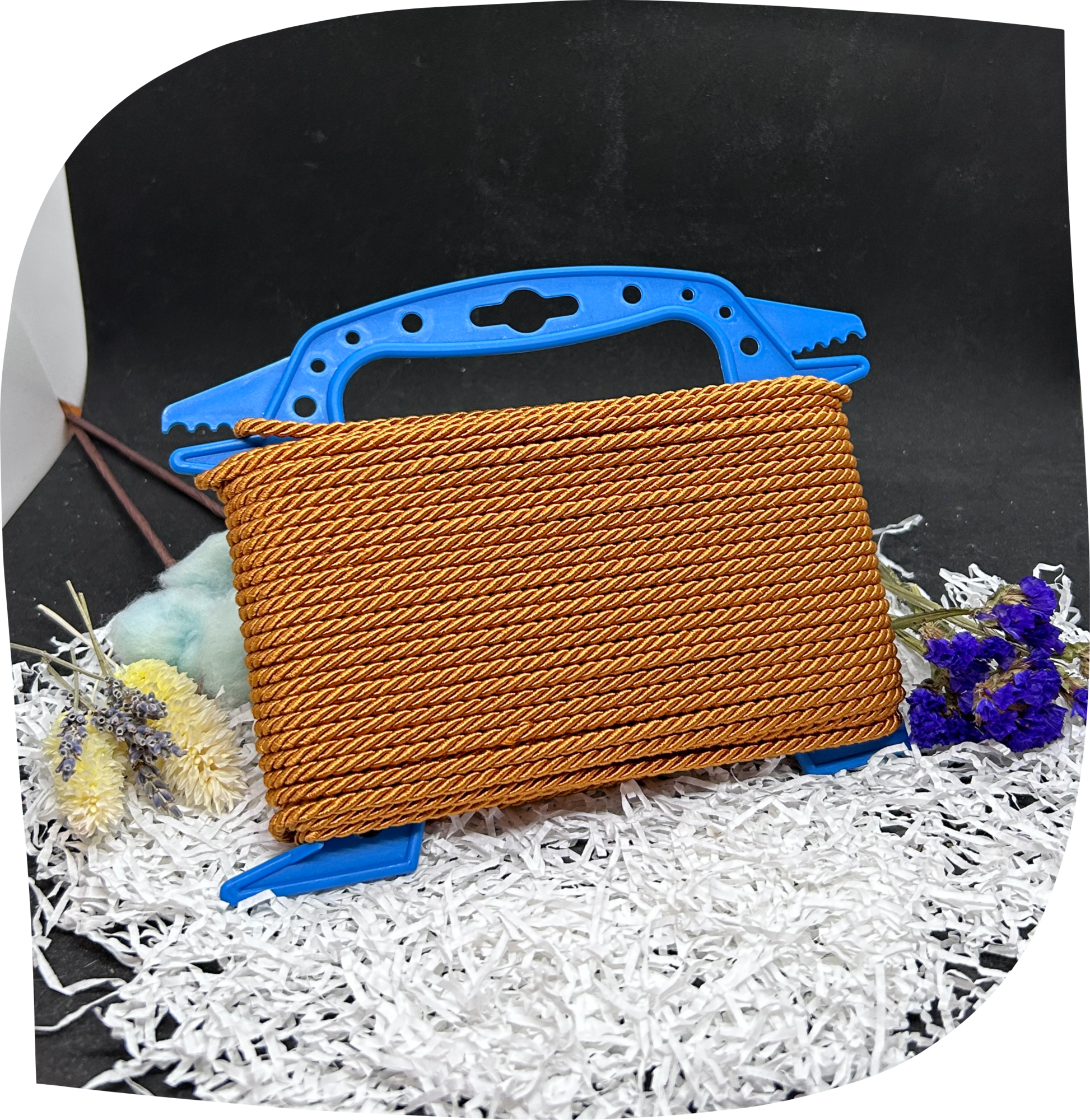 Шнур ПЭ декоративный витой 4,5 мм с сердечником, 200г, 22м,  цвет - 7016