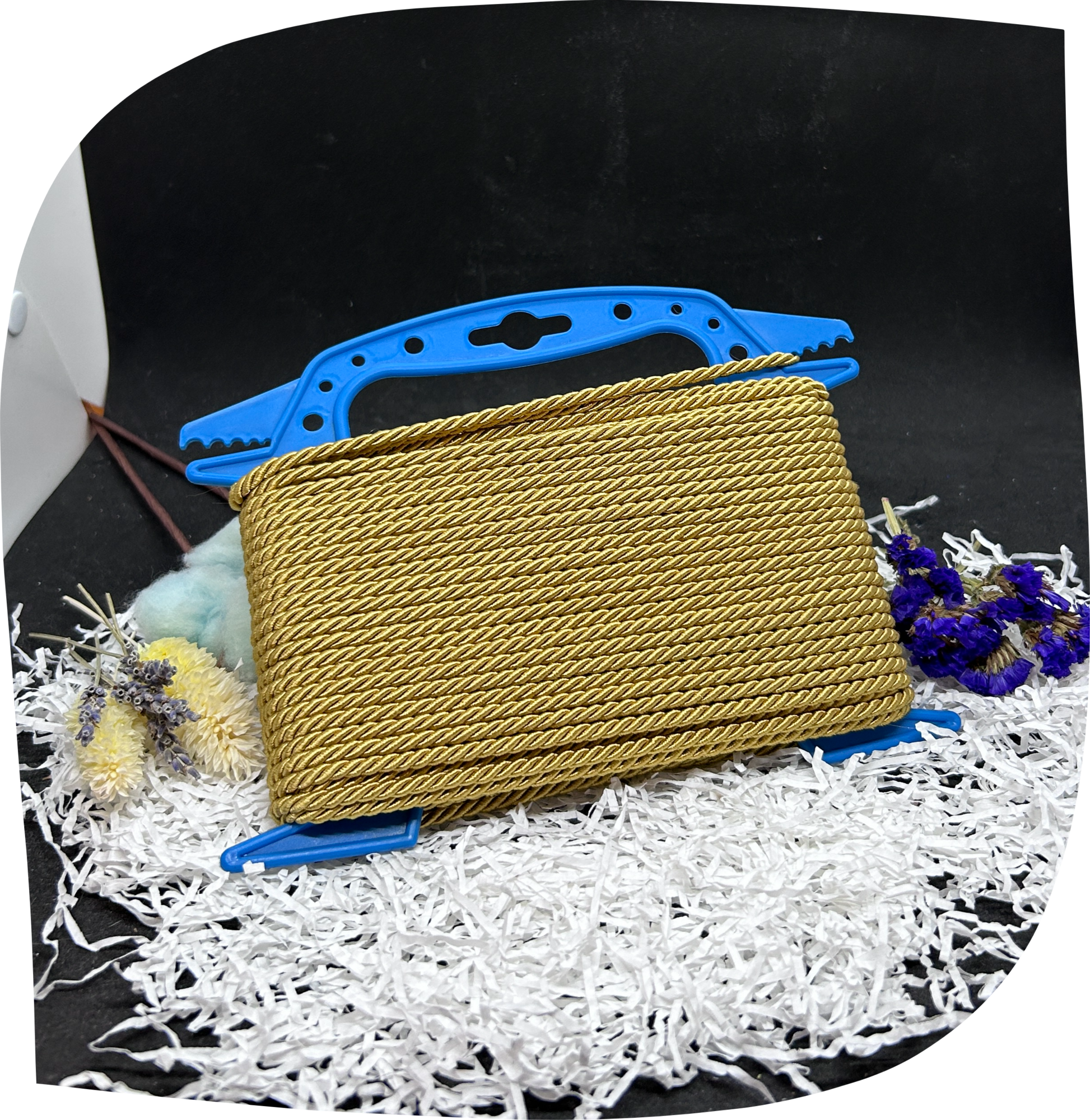 Шнур ПЭ декоративный витой 4,5 мм с сердечником, 200г, 22м,  цвет - 7009