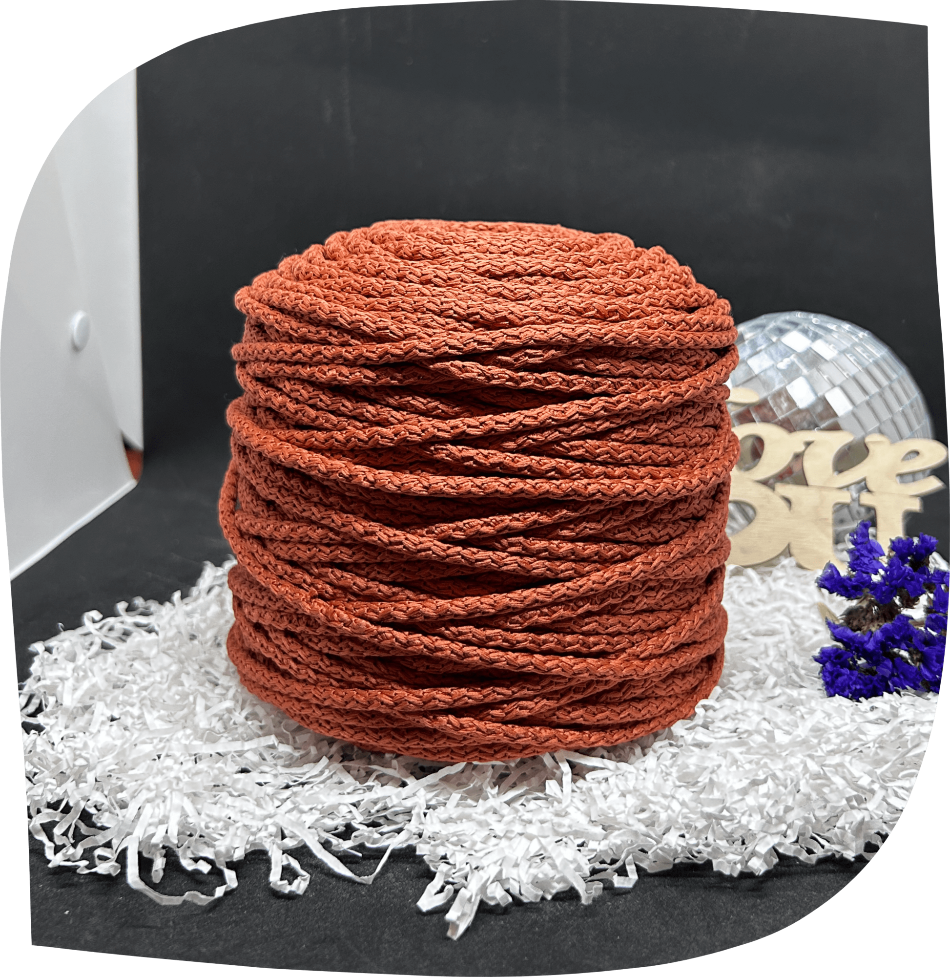 Шнур ПЭ вязаный 5 мм с сердечником, 800г, 100м,  6031 - терракотовый