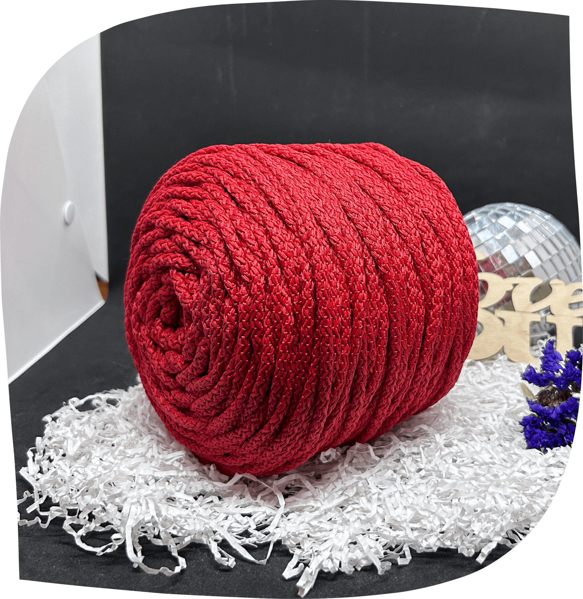 Шнур ПЭ вязаный 5 мм с сердечником, 800г, 100м,  6027 - красный