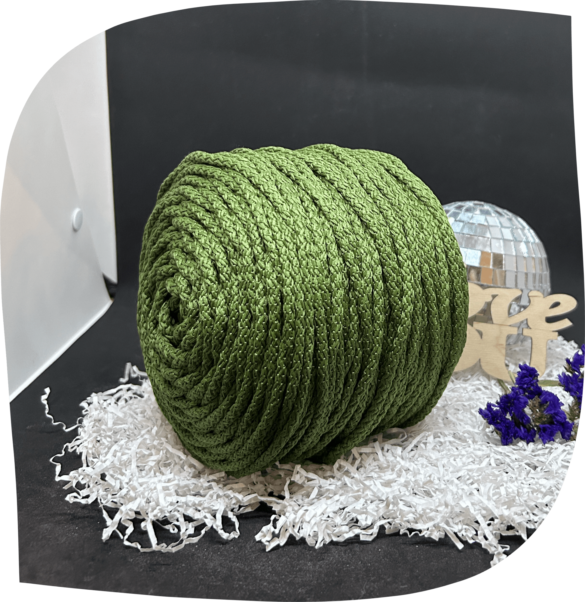 Шнур ПЭ вязаный 5 мм с сердечником, 800г, 100м,  6023 - хаки