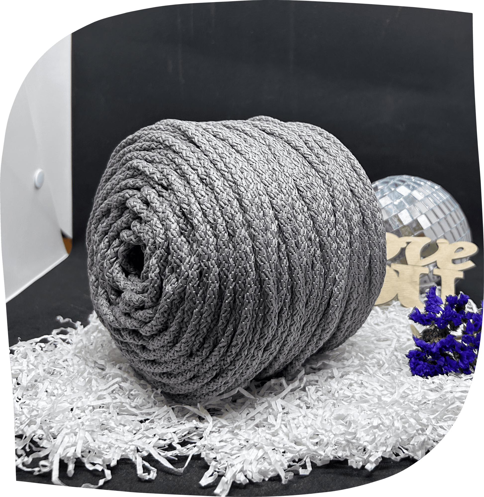 Шнур ПЭ вязаный 5 мм с сердечником, 800г, 100м,  6015 - серый