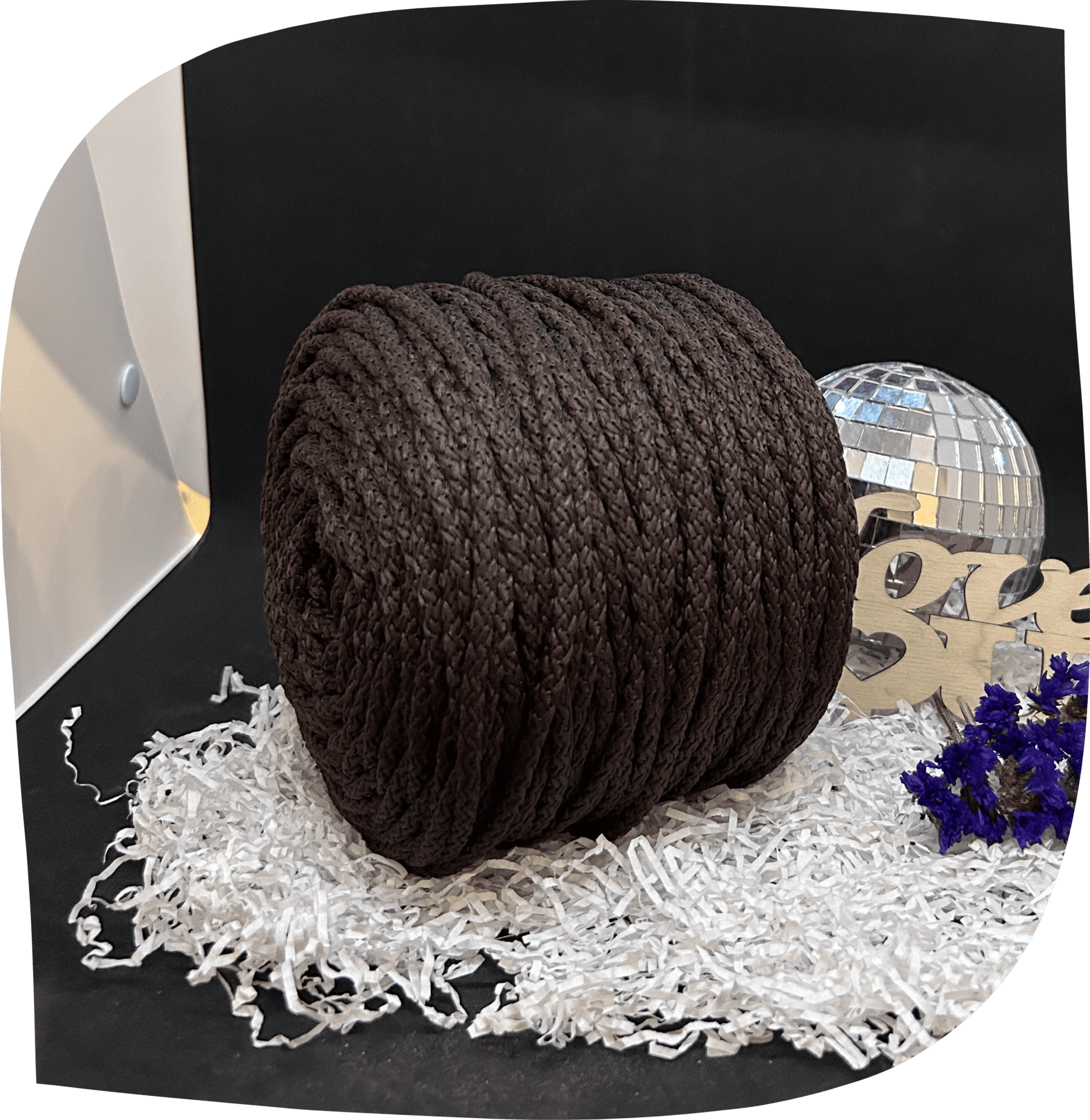 Шнур ПЭ вязаный 5 мм с сердечником, 800г, 100м,  6011 - шоколад