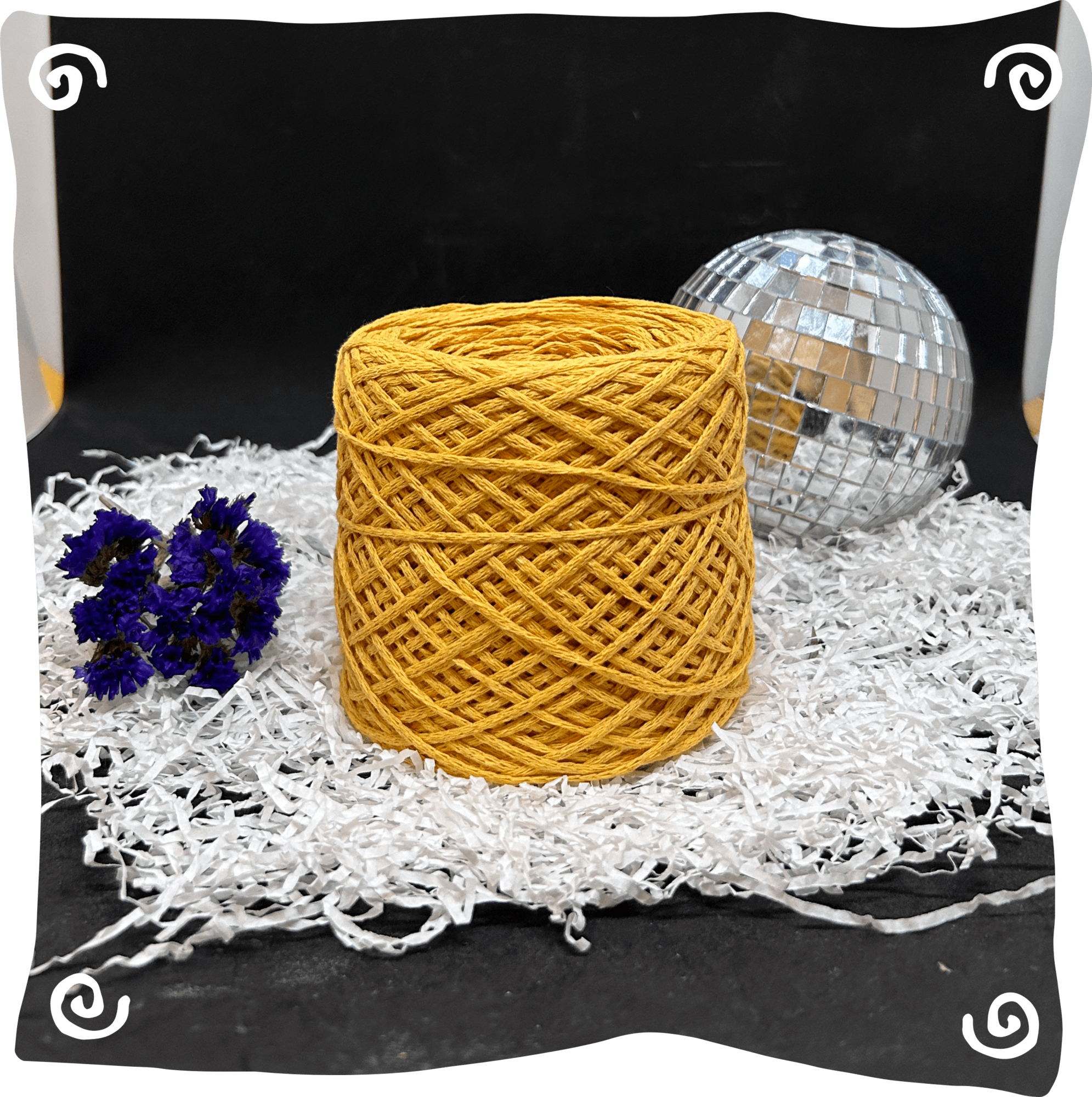 Шнур ХБ вязаный 2 мм, 150г, 200м,  439 – ярко-желтый