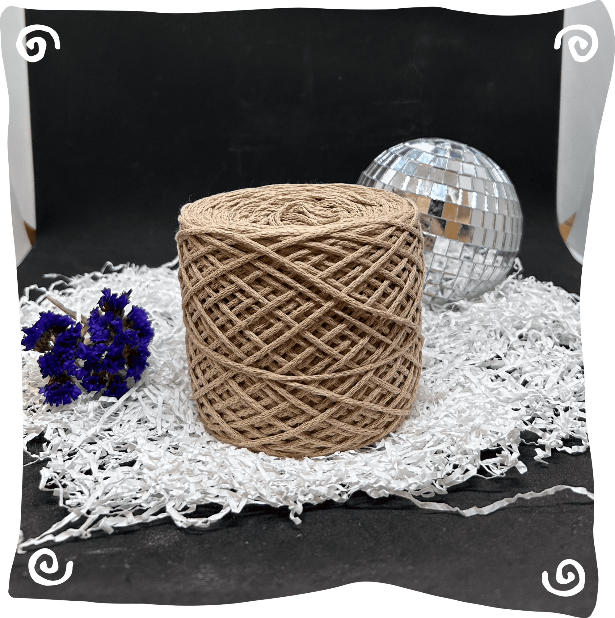 Шнур ХБ вязаный 2 мм, 150г, 200м,  438 – светло-бежевый