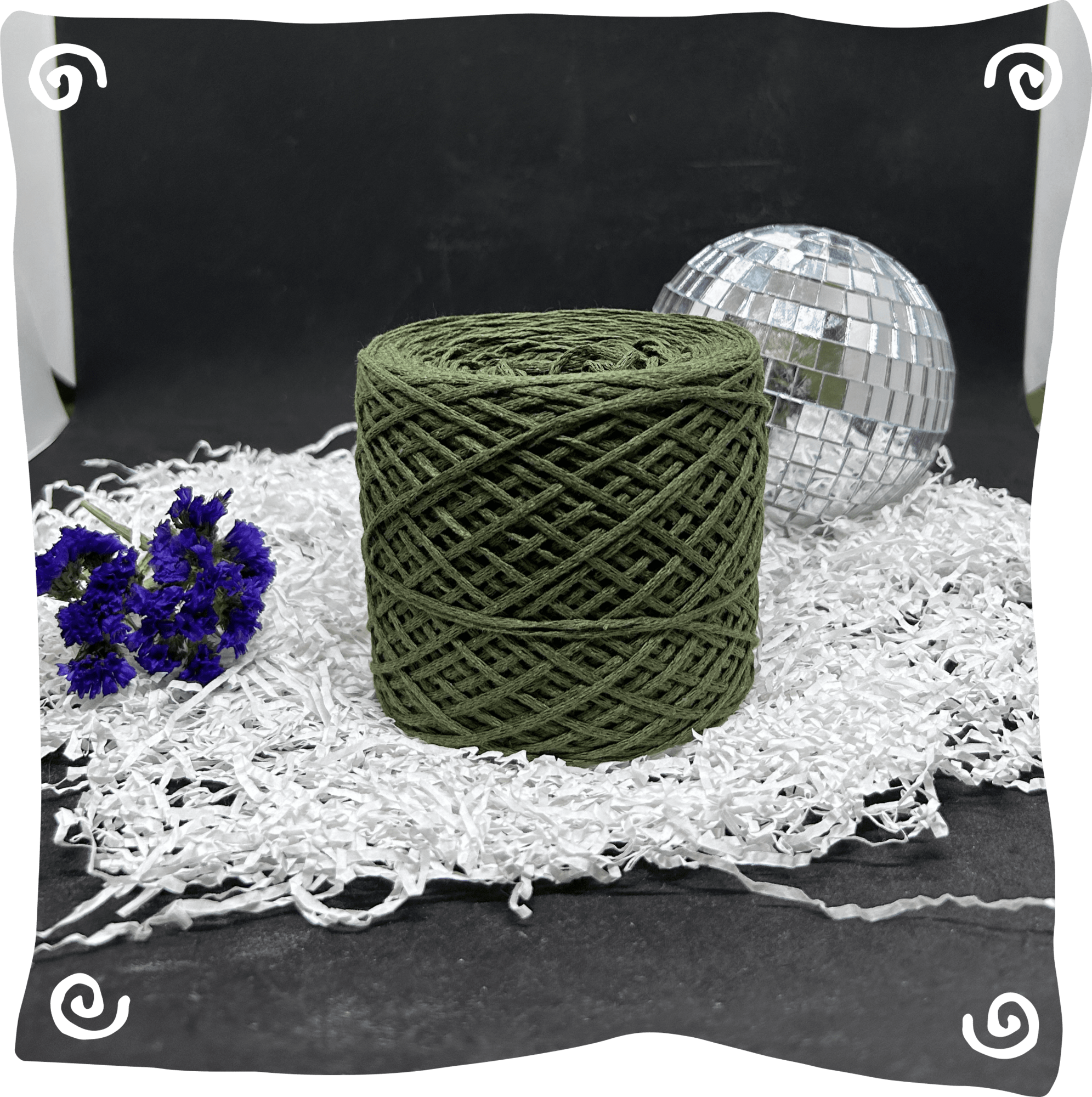 Шнур ХБ вязаный 2 мм, 150г, 200м,  437 – олива