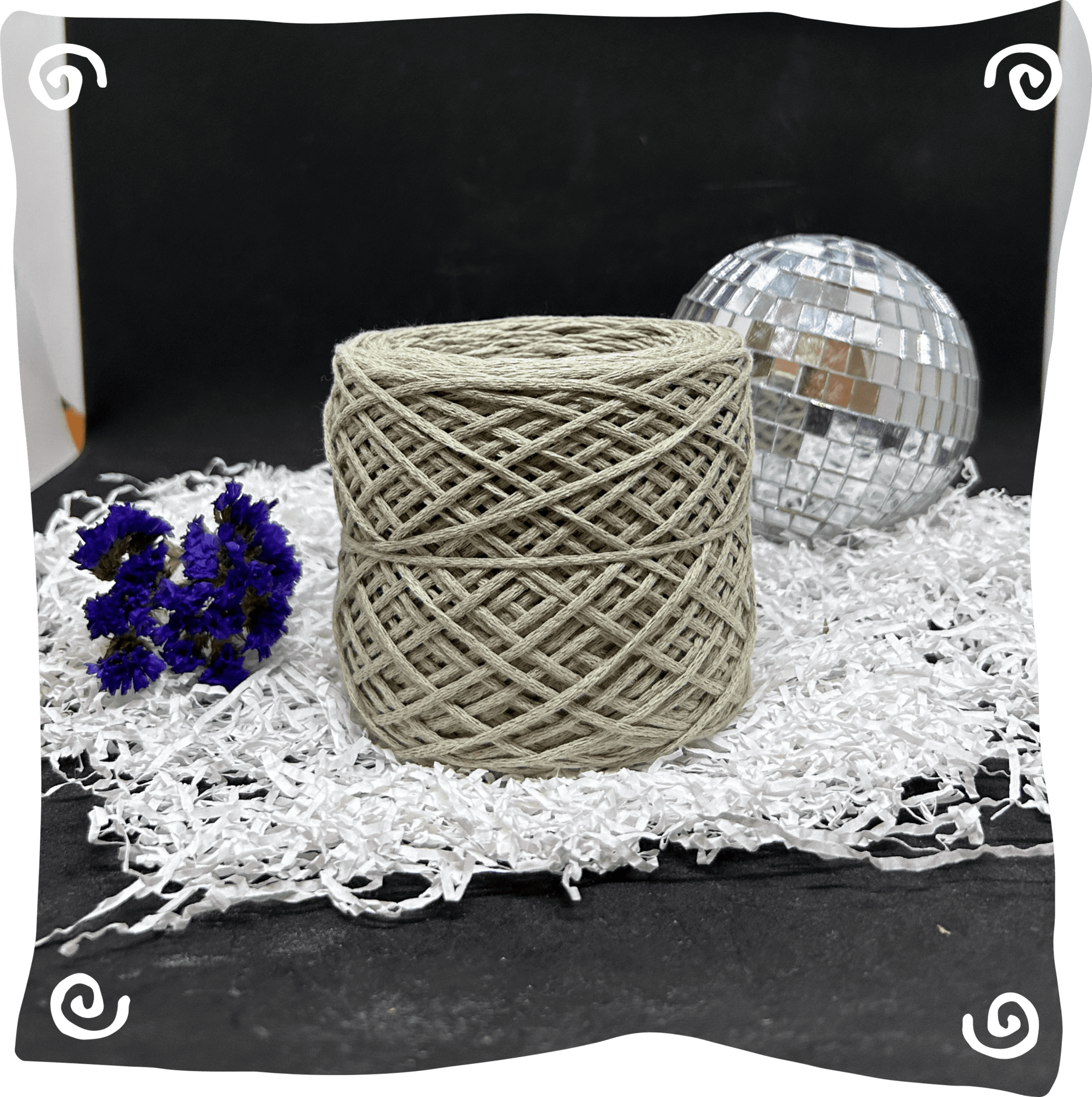 Шнур ХБ вязаный 2 мм, 150г, 200м,  433 – светлый хаки