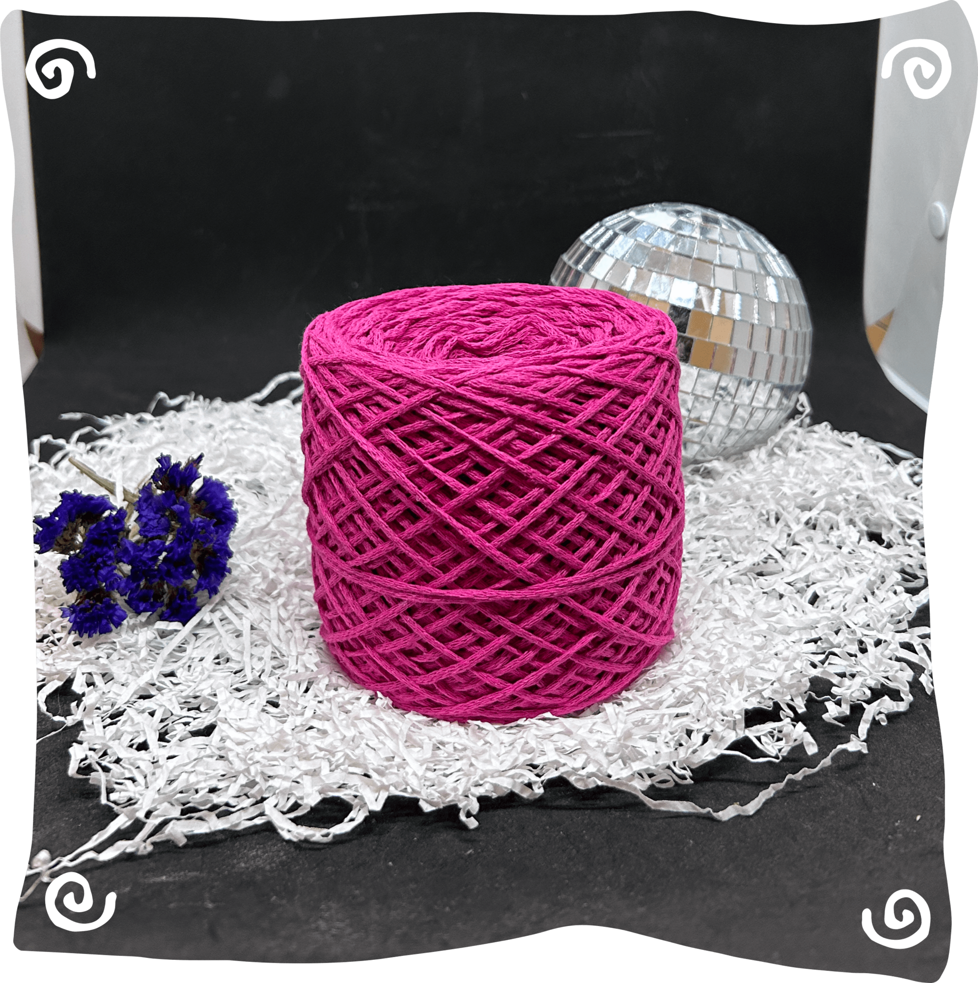 Шнур ХБ вязаный 2 мм, 150г, 200м,  428 – фуксия