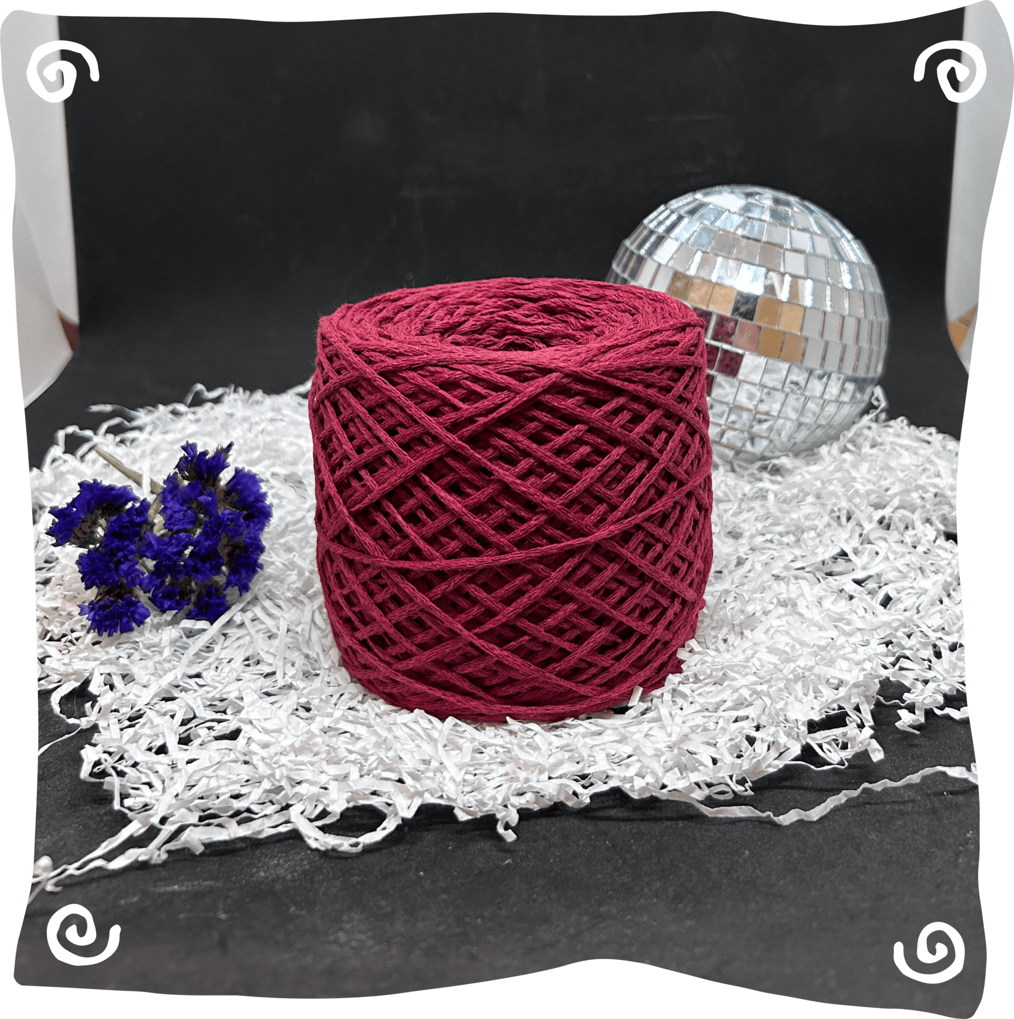 Шнур ХБ вязаный 2 мм, 150г, 200м,  427 – бордовый