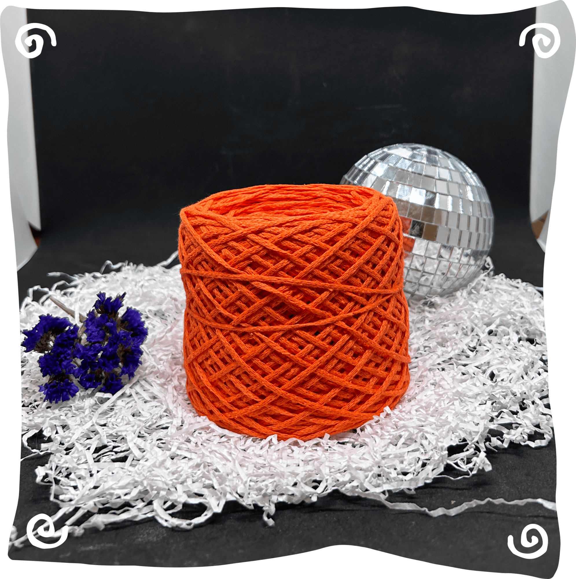 Шнур ХБ вязаный 2 мм, 150г, 200м,  425 – оранжевый