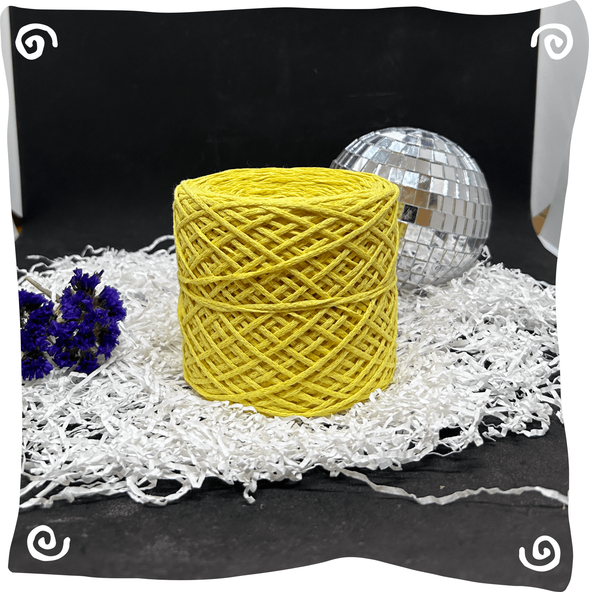 Шнур ХБ вязаный 2 мм, 150г, 200м,  423 – желтый