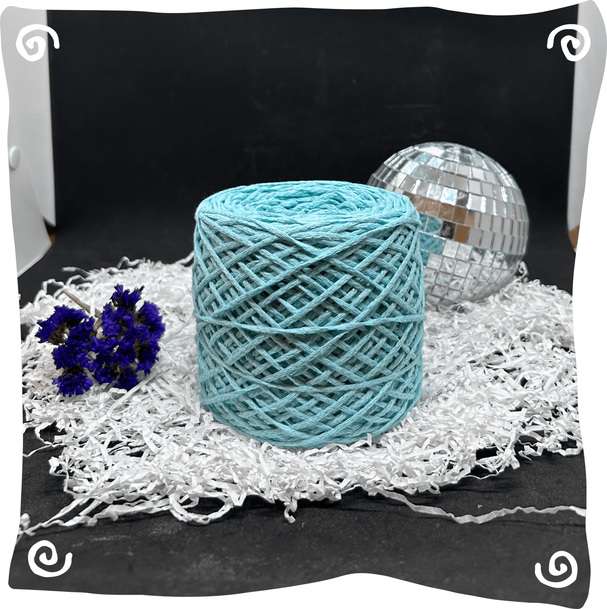 Шнур ХБ вязаный 2 мм, 150г, 200м,  419 – бирюза