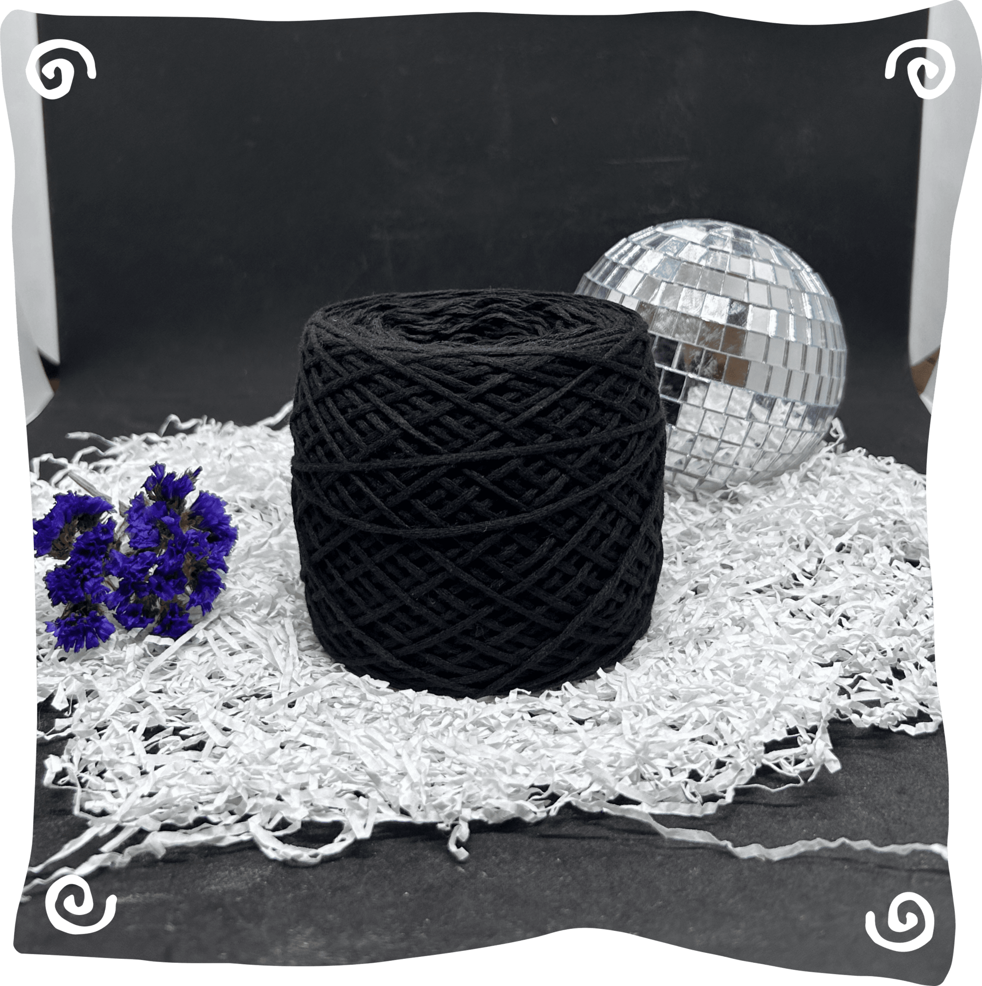 Шнур ХБ вязаный 2 мм, 150г, 200м,  411 – черный