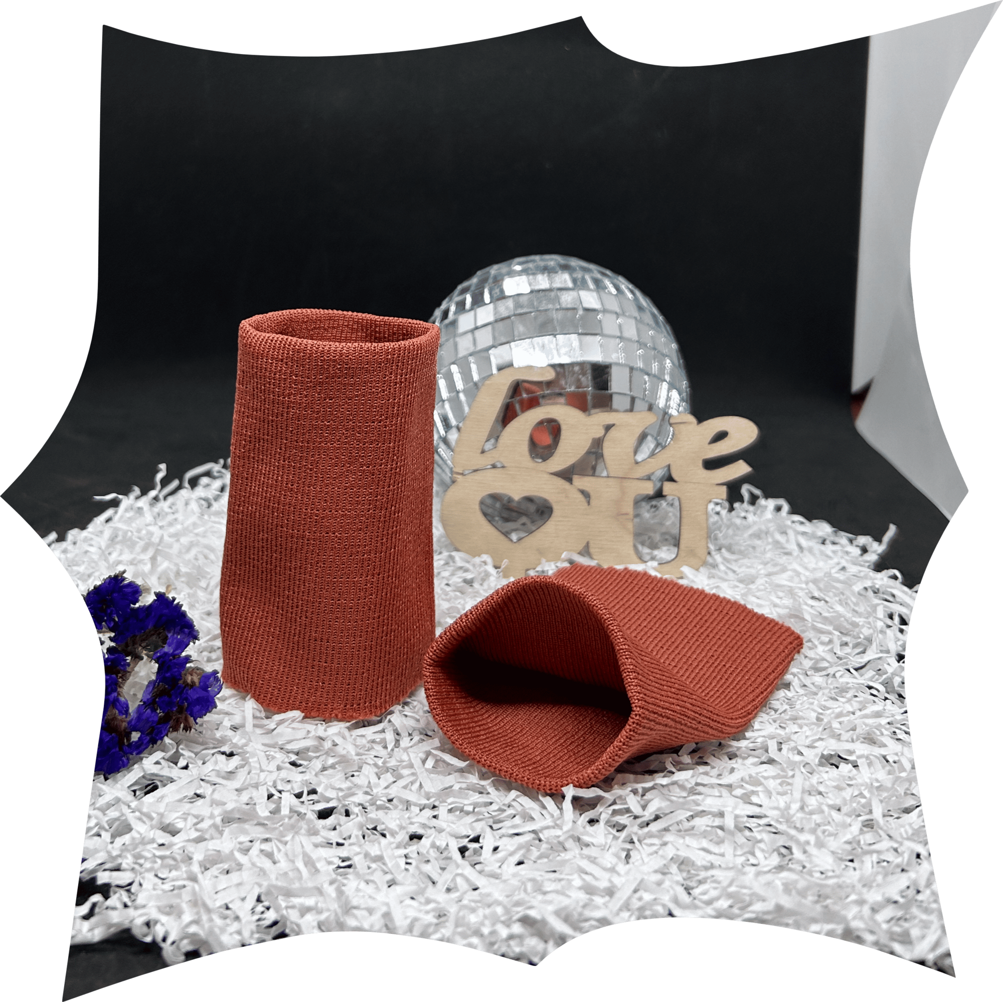 Манжет вязаный, комплект 7,5 см * 10 см, 19031 - терракотовый