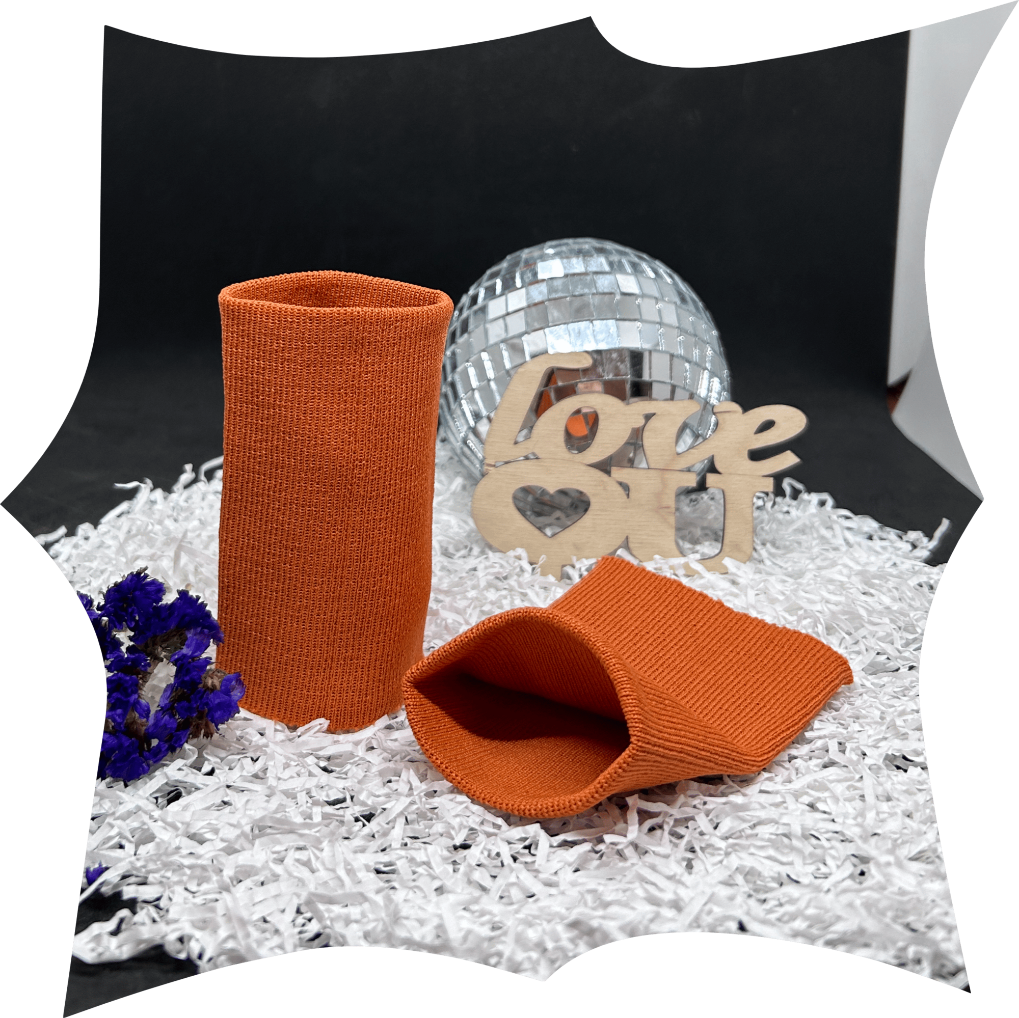 Манжет вязаный, комплект 7,5 см * 10 см, 19029 - оранжевый