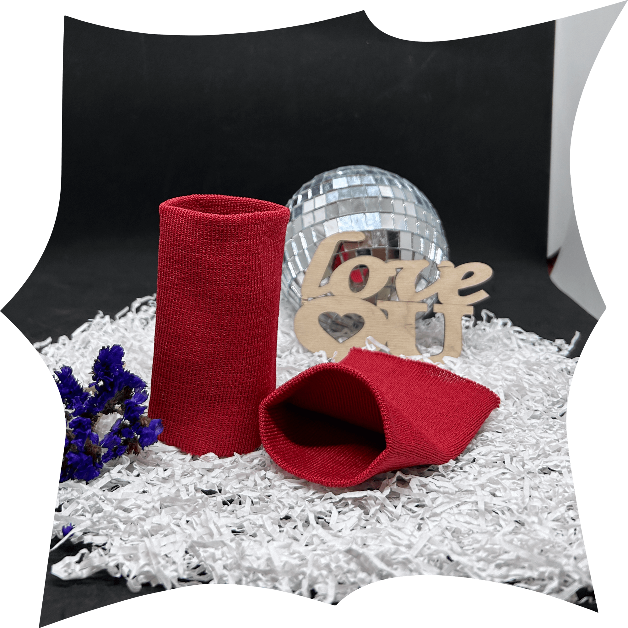 Манжет вязаный, комплект 7,5 см * 10 см, 19027 - красный