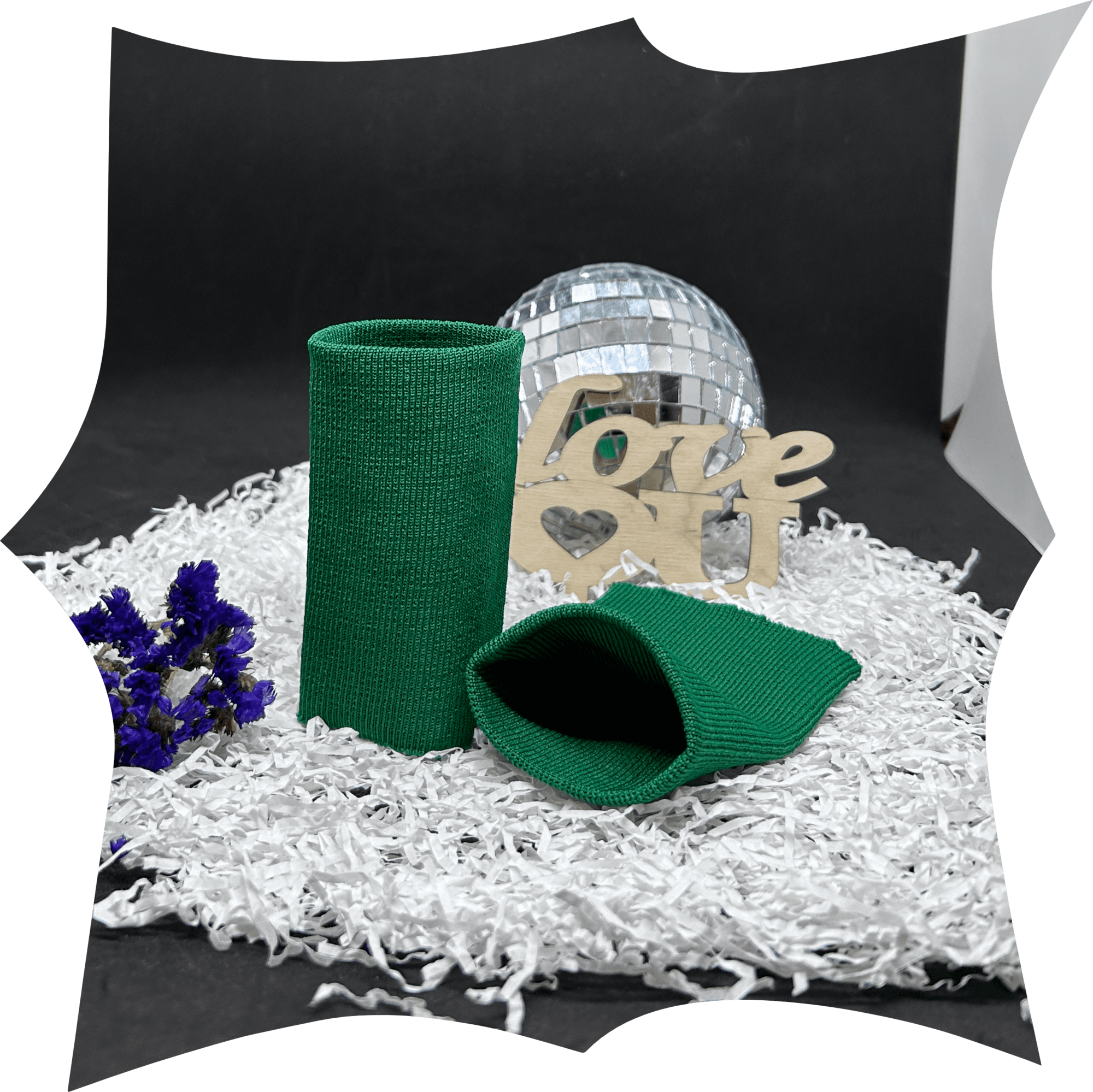 Манжет вязаный, комплект 7,5 см * 10 см, 19025 - зеленый