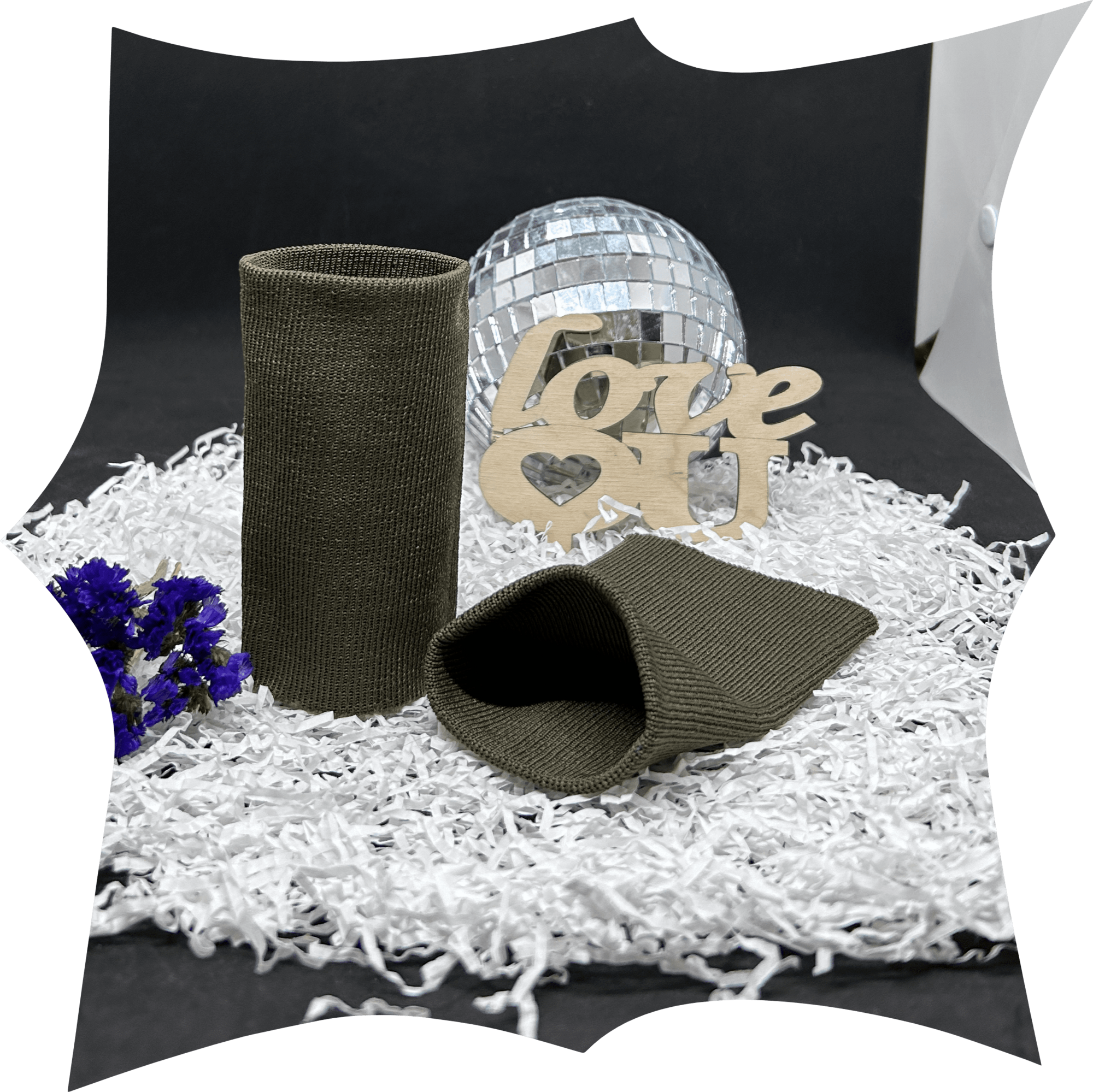 Манжет вязаный, комплект 7,5 см * 10 см, 19024 - олива