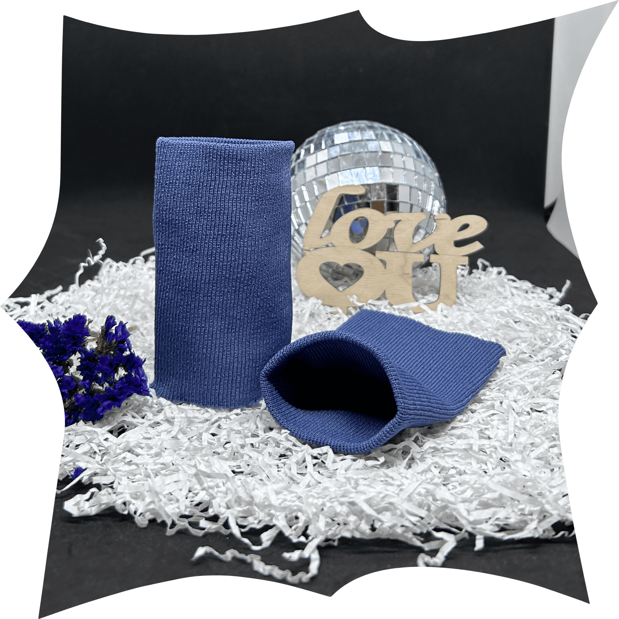 Манжет вязаный, комплект 7,5 см * 10 см, 19018 - джинс