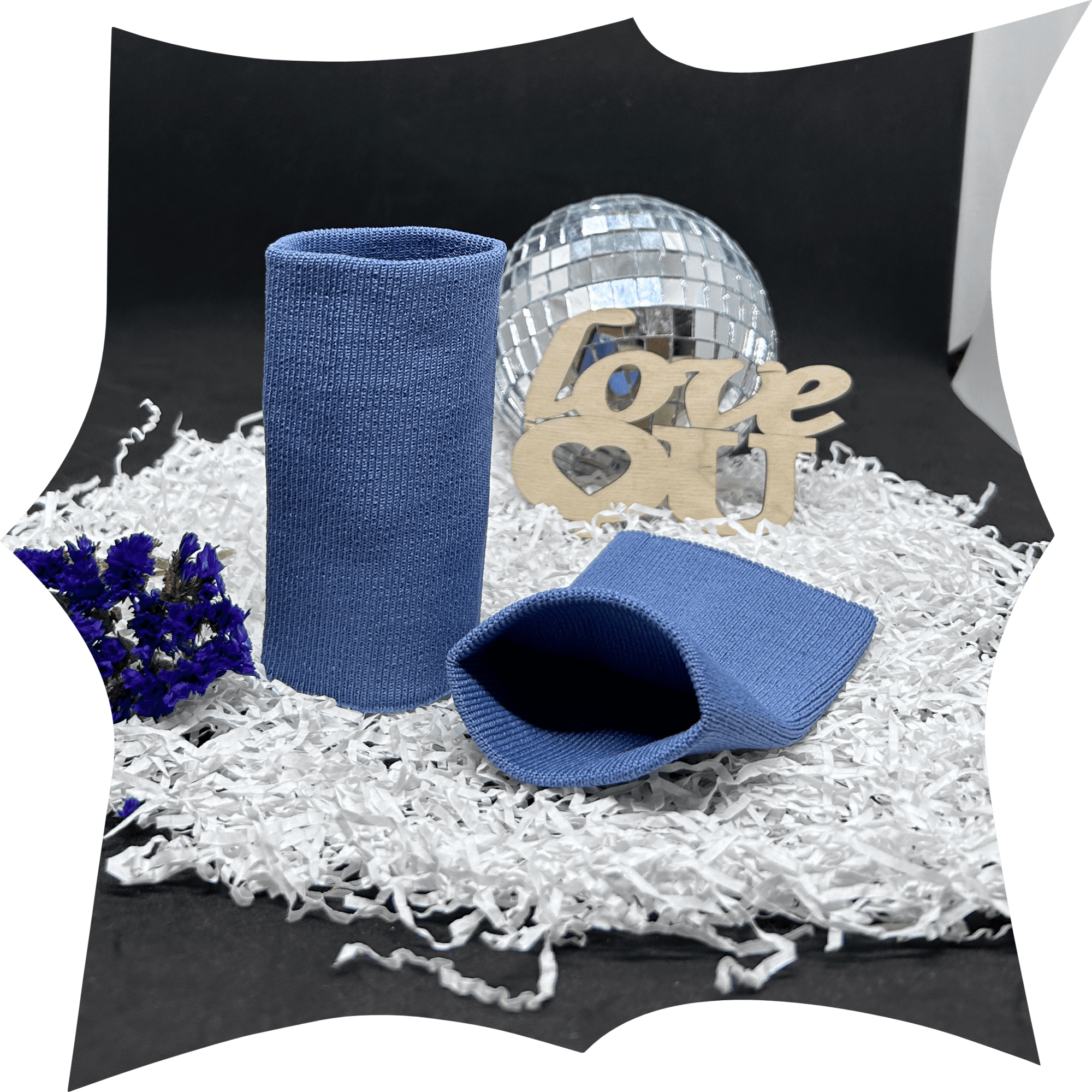 Манжет вязаный, комплект 7,5 см * 10 см, 19017 - серо-голубой