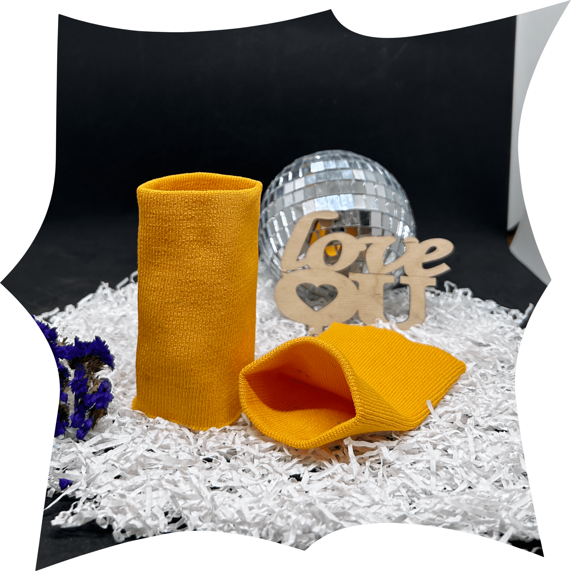 Манжет вязаный, комплект 7,5 см * 10 см, 19008 - желтый