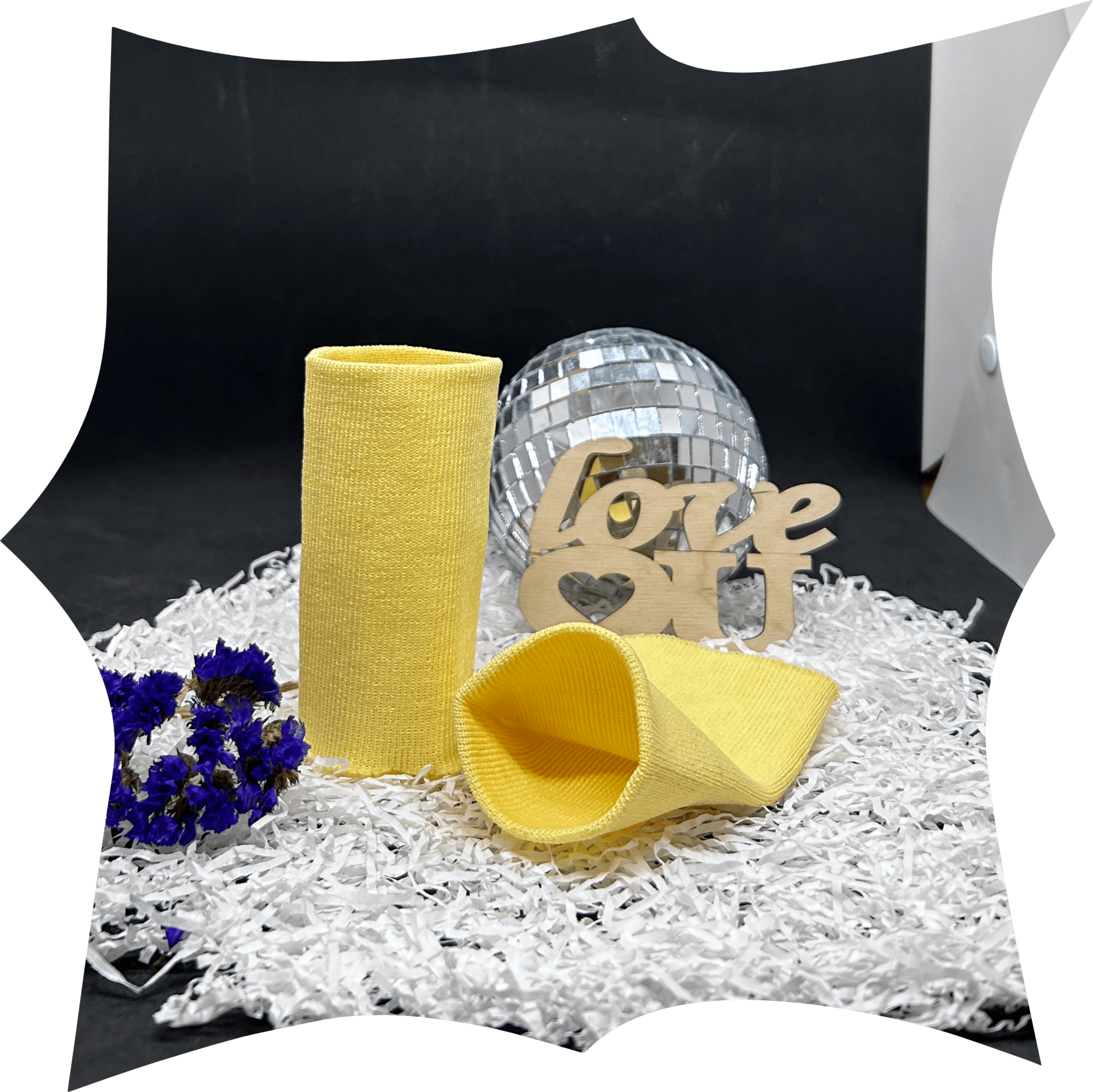 Манжет вязаный, комплект 7,5 см * 10 см, 19006 - светло-желтый