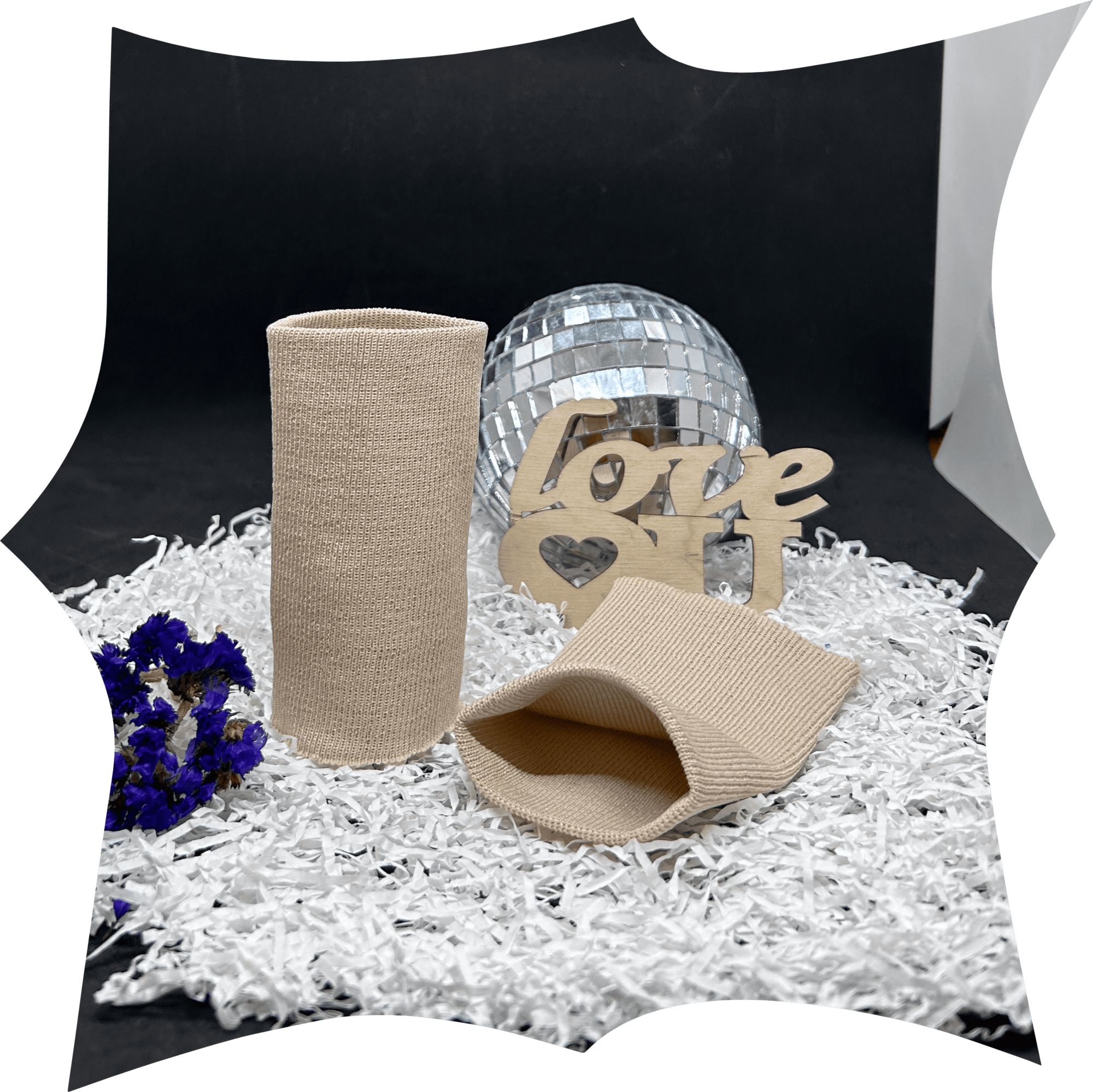 Манжет вязаный, комплект 7,5 см * 10 см, 19004 - бежевый