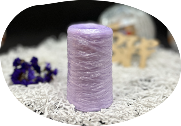 Пряжа Lentaknit 100% полипропилен, цвет – 12 -прозрачная сирень (блестящая) 50 г, 200 м