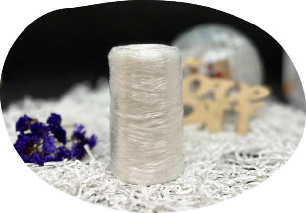 Пряжа Lentaknit 100% полипропилен, цвет – 17 -прозрачный белый 50 г, 200 м