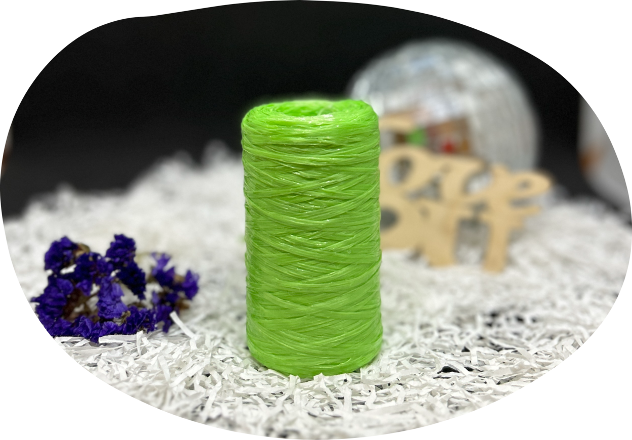 Пряжа Lentaknit 100% полипропилен, цвет – 42 -желто-зеленый 50 г, 200 м