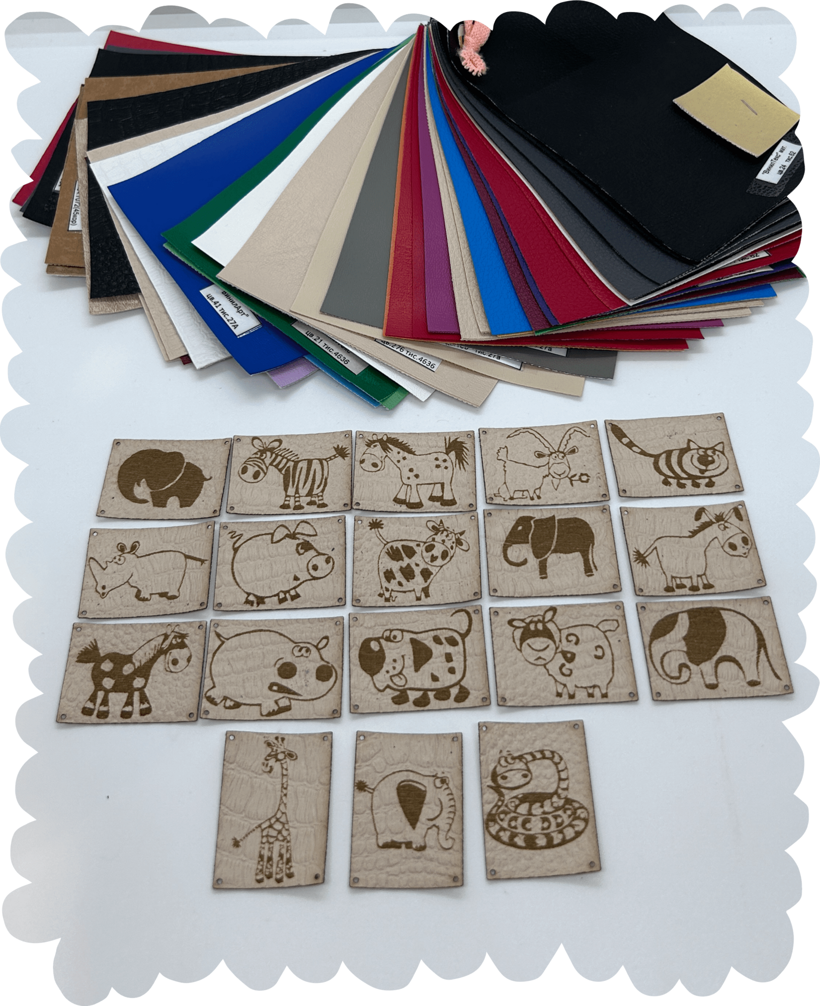 Нашивка из кожзаменителя «Животные» 30 * 40 мм