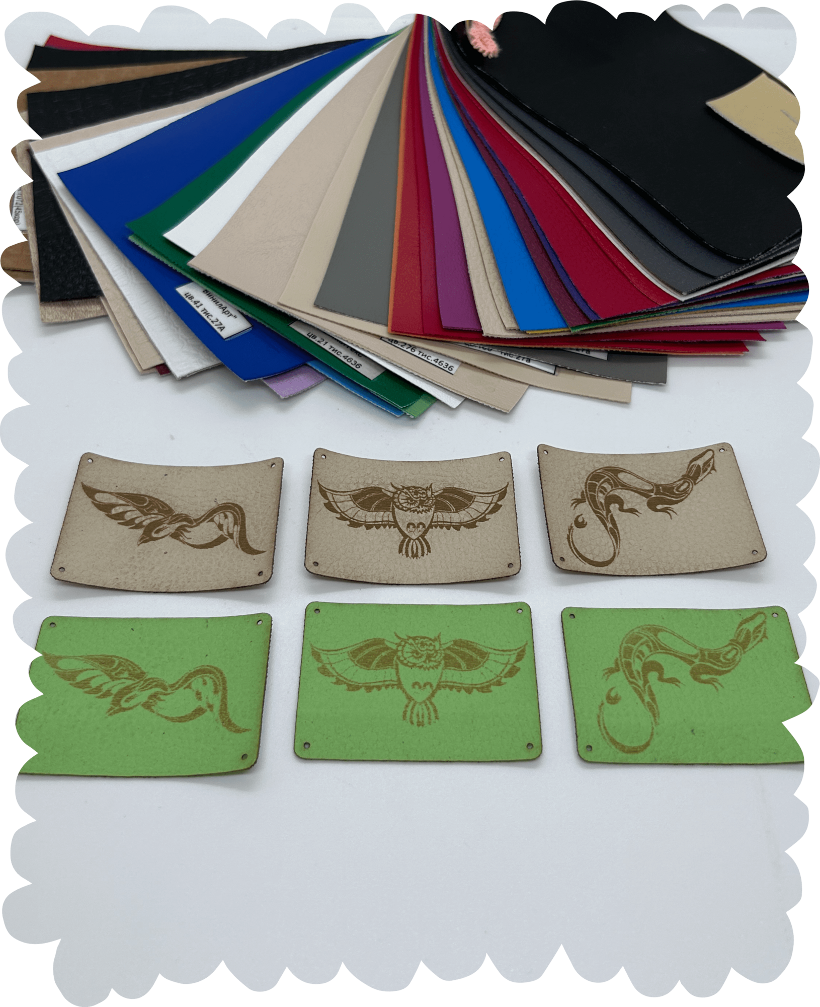 Нашивка из кожзаменителя «Животные» 55 * 40 мм