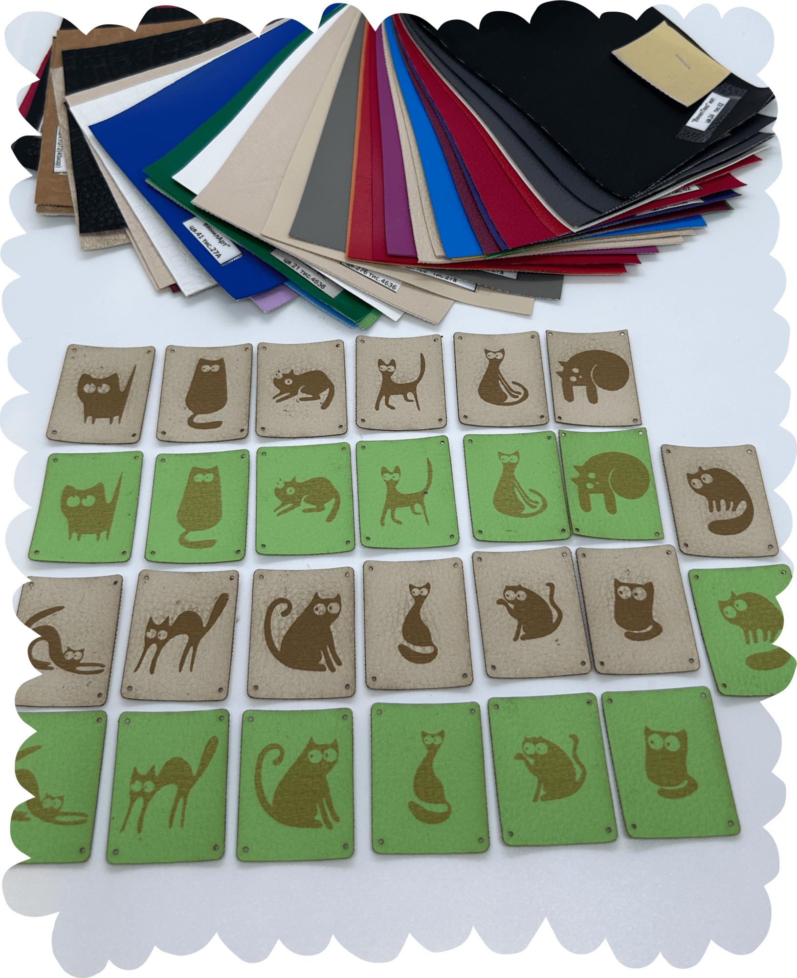 Нашивка из кожзаменителя «Котики» 30 * 40 мм