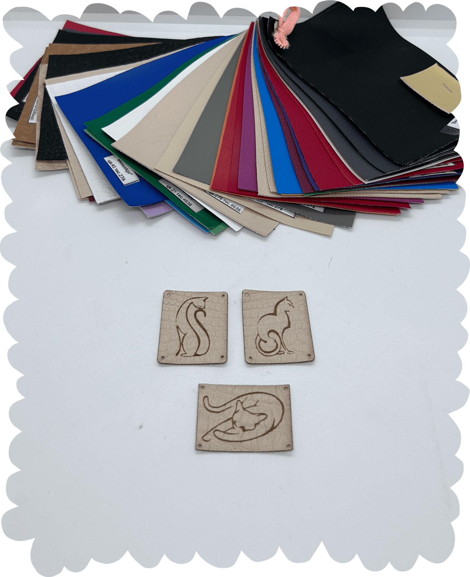 Нашивка из кожзаменителя «Кошки» 30 * 40 мм