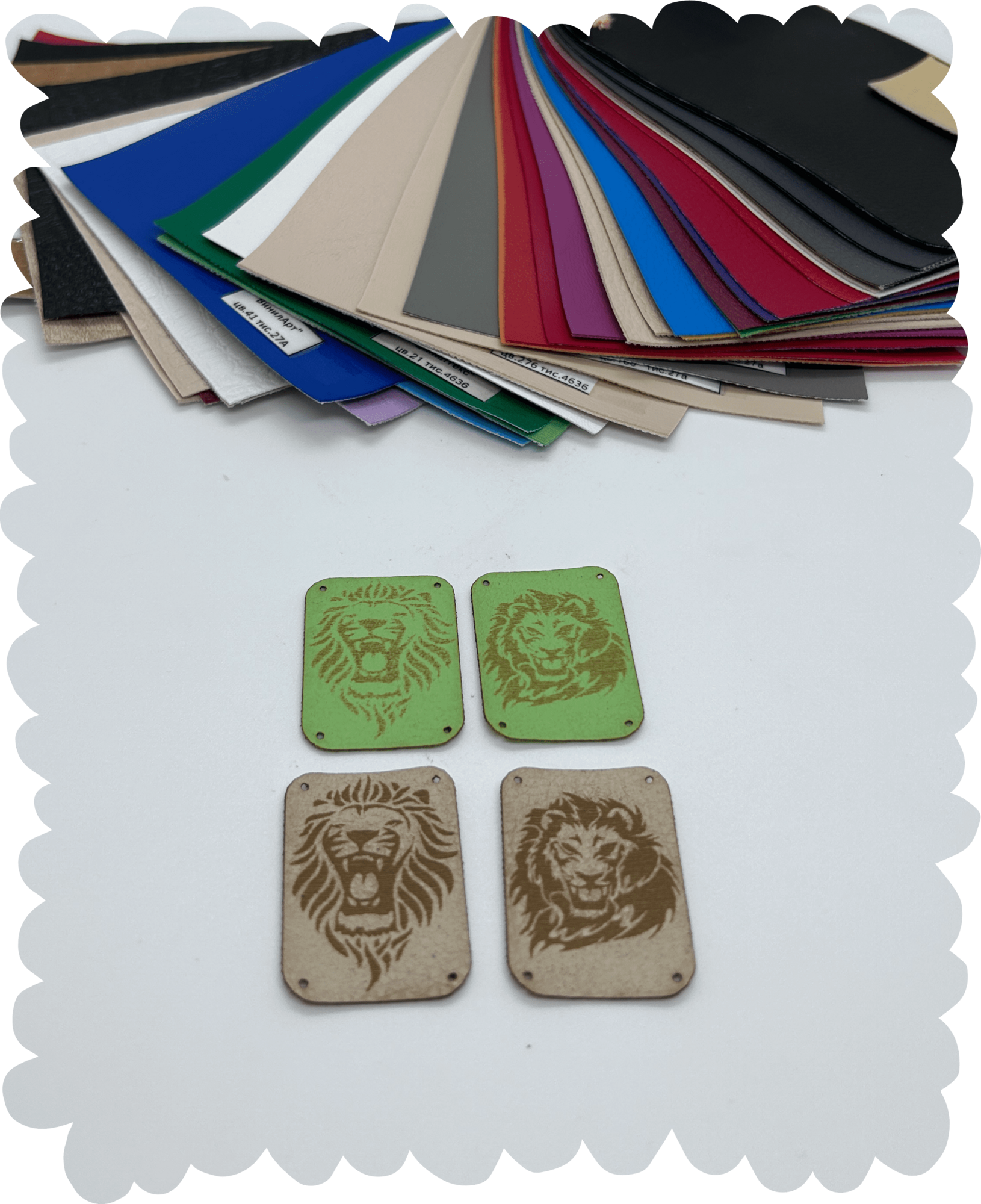 Нашивка из кожзаменителя «Львы» 30 * 40 мм