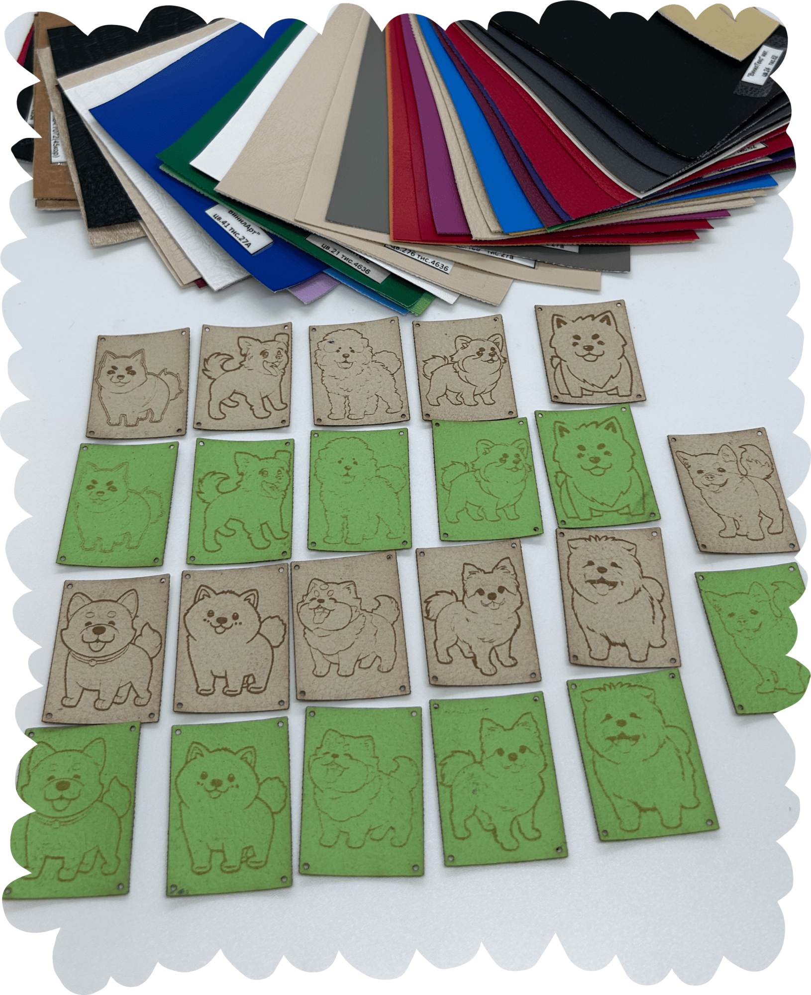 Нашивка из кожзаменителя «Песики» 30 * 40 мм