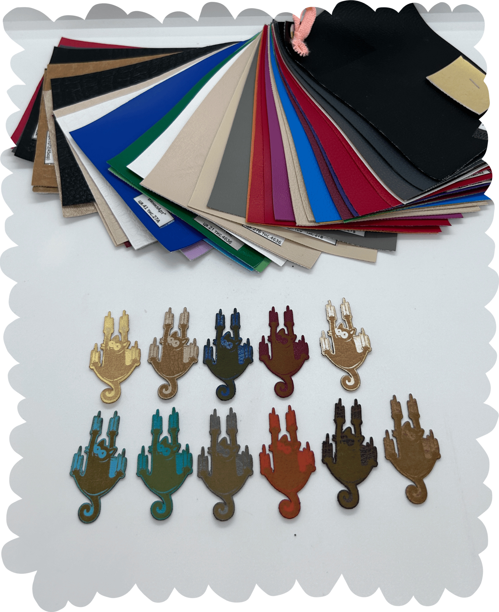 Нашивка из кожзаменителя «Кот-1» 35 * 40 мм