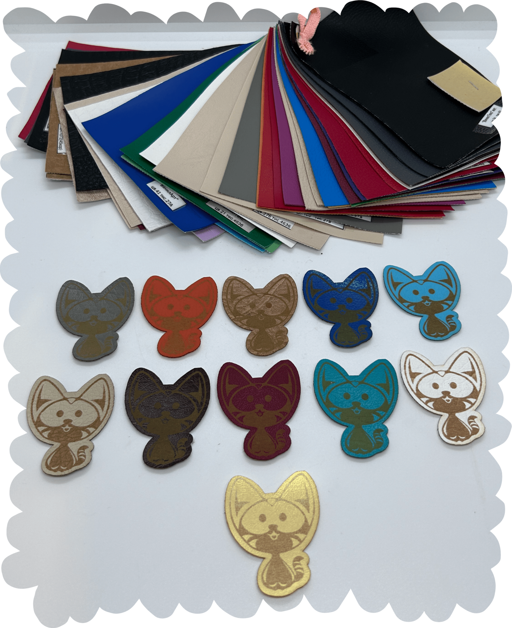 Нашивка из кожзаменителя «Кот-2» 50 * 40 мм