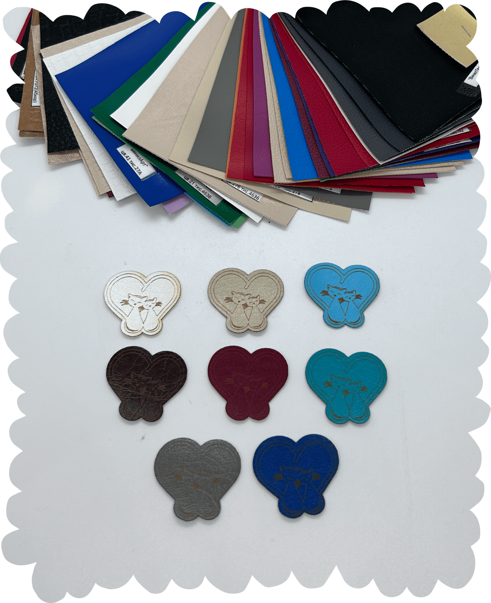 Нашивка из кожзаменителя «Котики-1» 35 * 40 мм