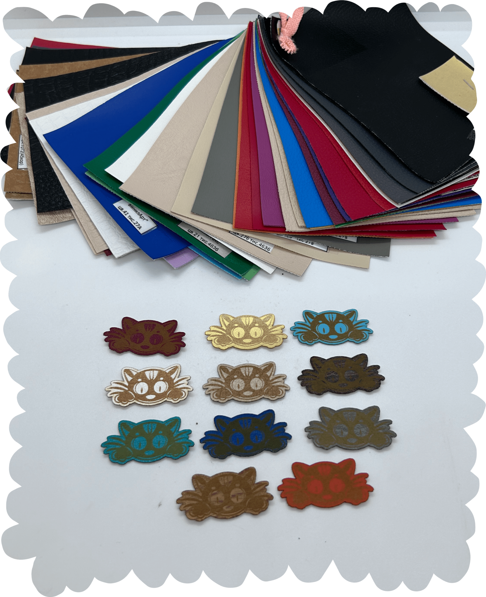 Нашивка из кожзаменителя «Кот-3» 20 * 40 мм