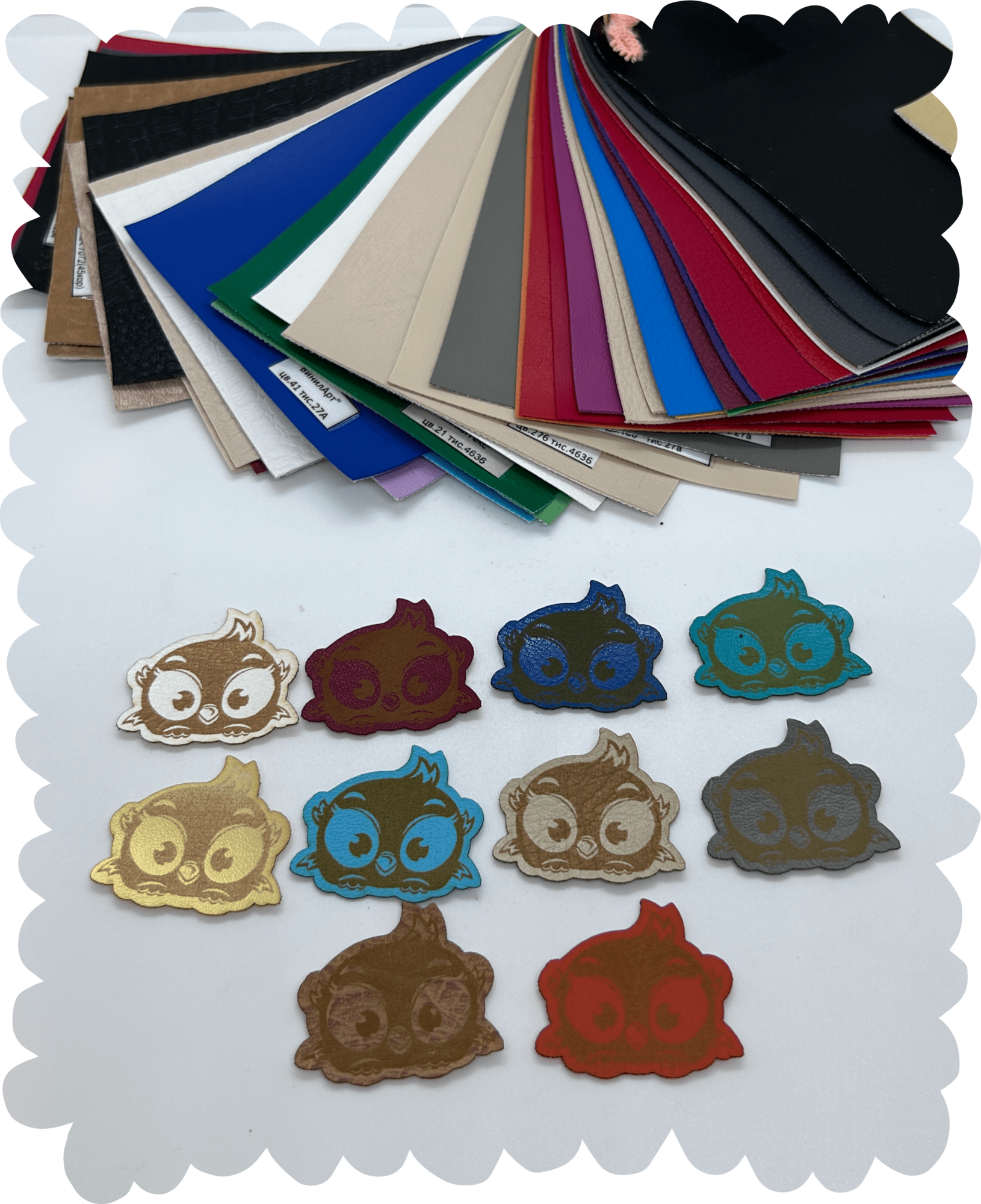 Нашивка из кожзаменителя «Птичка» 35 * 40 мм